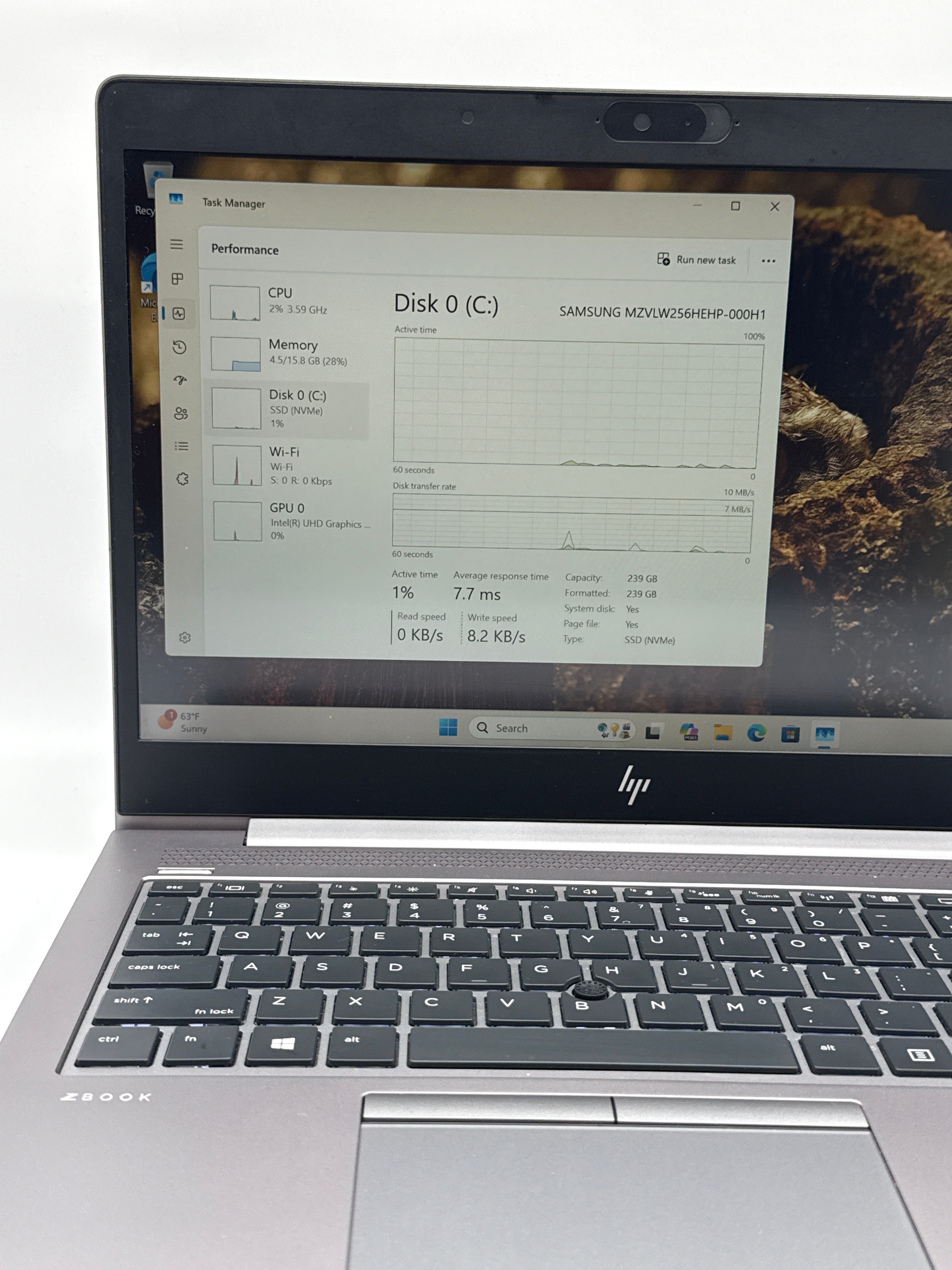 HP ZBook 14u G5 Intel i5-8350U 16GB RAM 256GB SSD