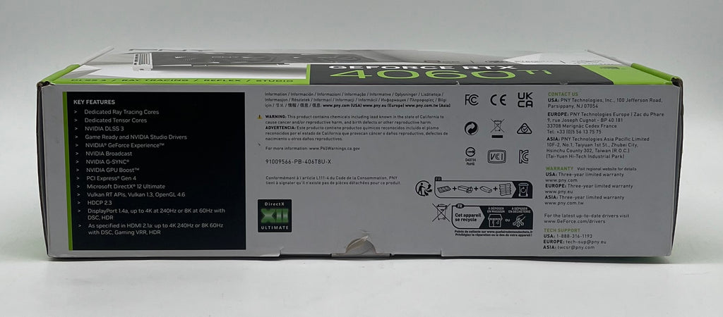 PNY GeForce RTX 4060 Ti VERTO Dual Fan 8GB GDDR6 Graphics Card - Used With Box