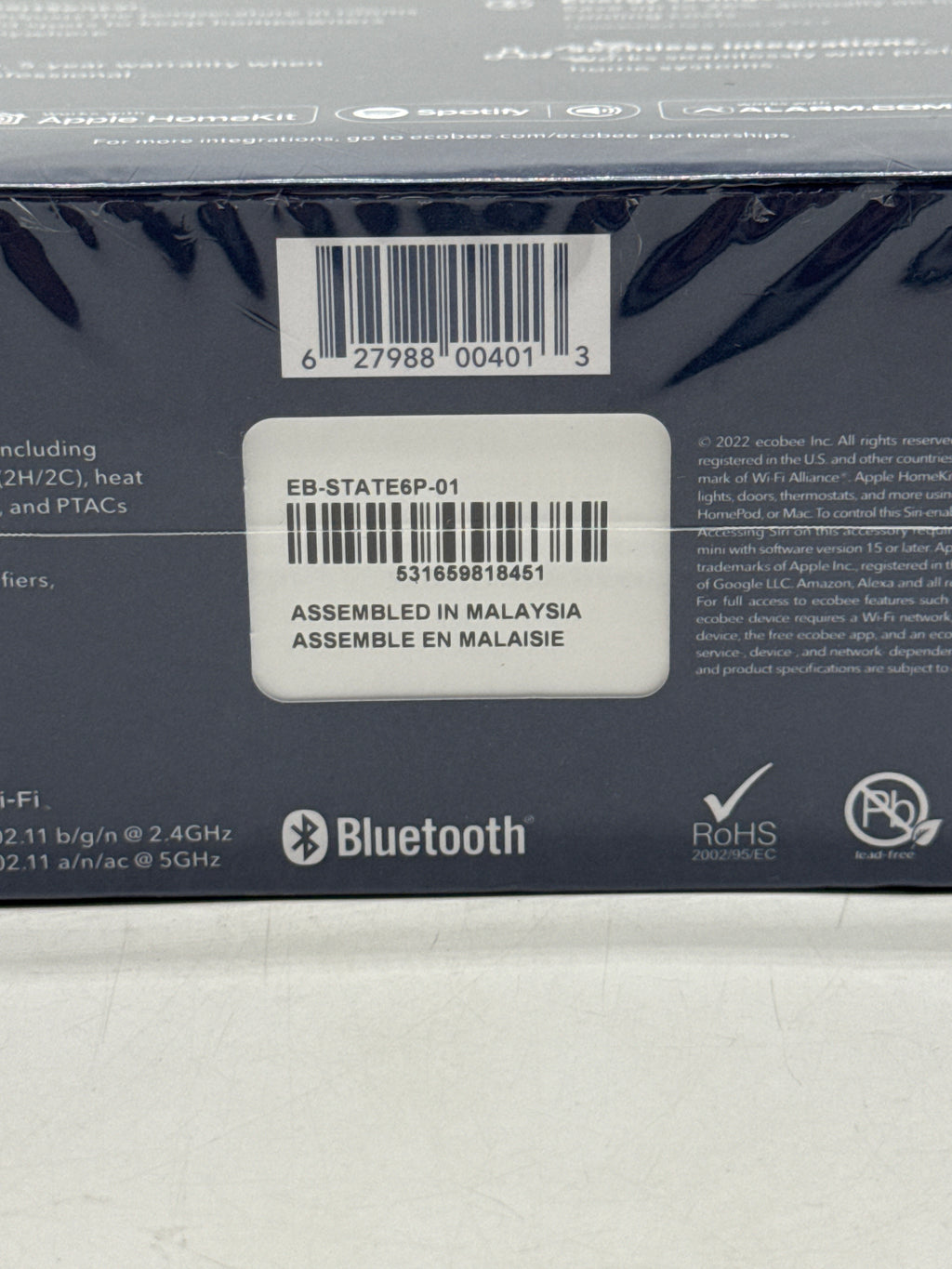 Ecobee EB-STATE6-01 Smart Thermostat Wi-Fi Alexa Google Home - New
