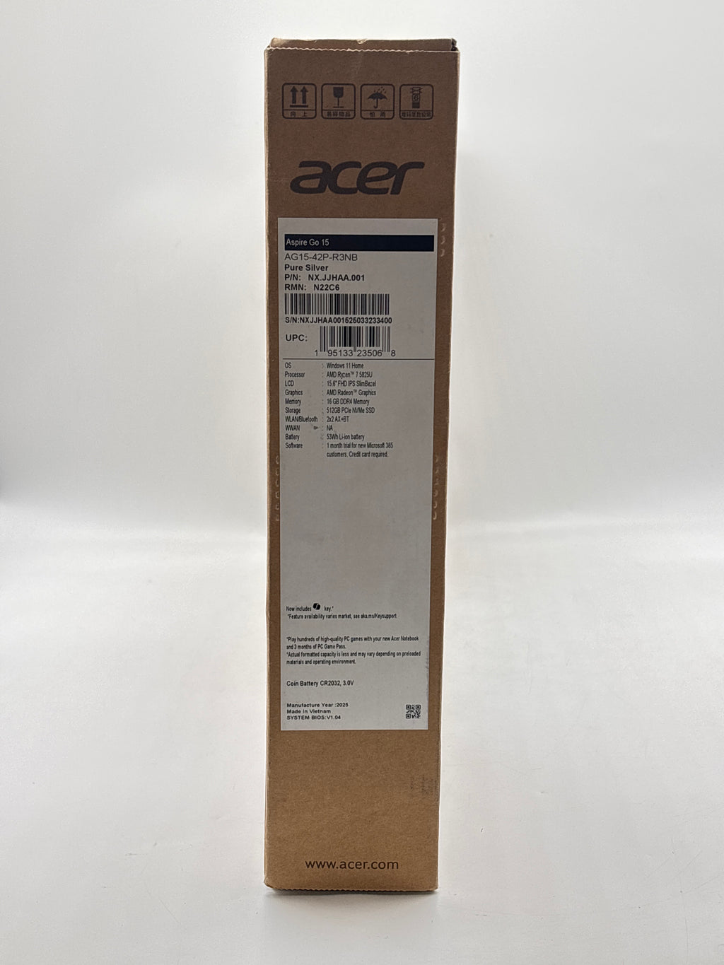 Acer Aspire Go 15 15.6" AMD Ryzen 7 5825U 16GB RAM 512GB SSD - New in Box