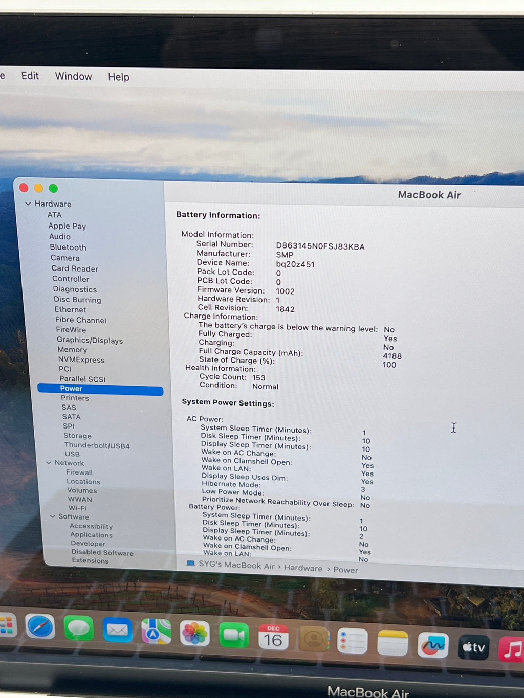 Apple MacBook Air 13" A1932 2019 Intel Core i5 8GB 128GB Silver Used