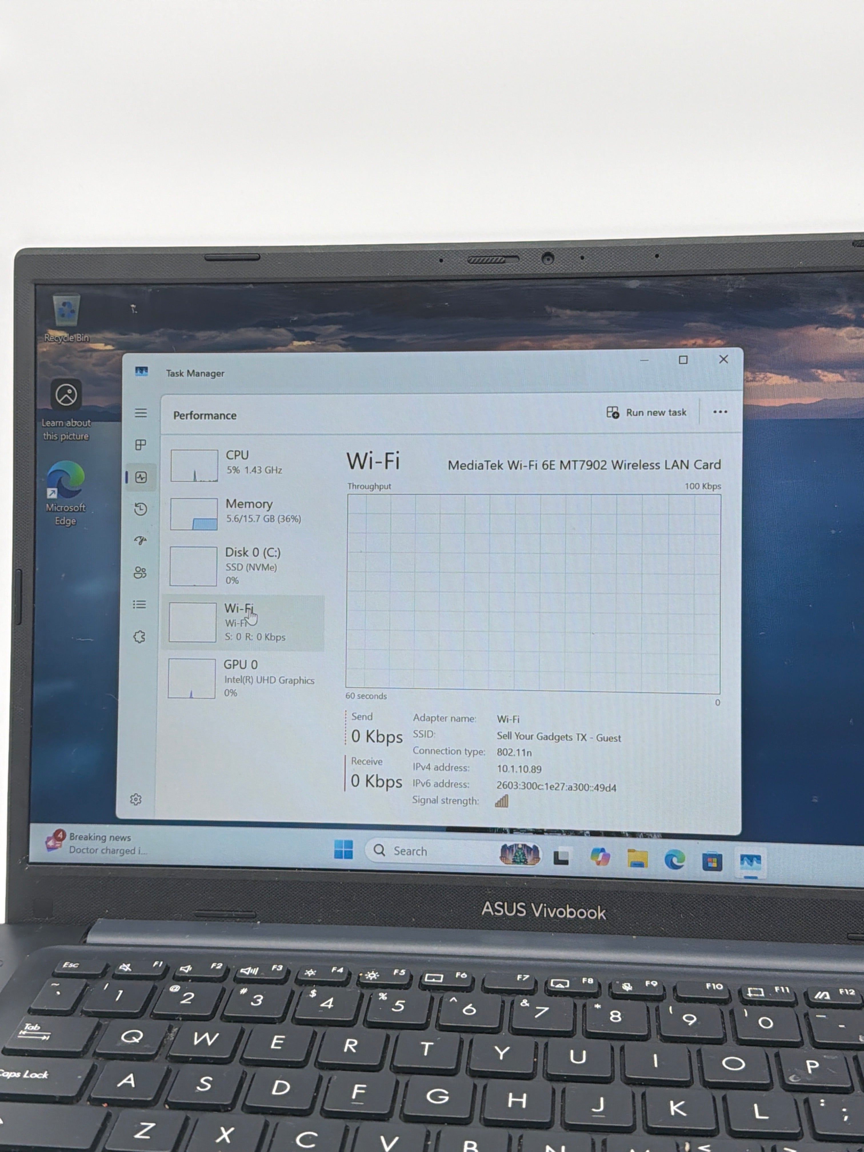 Asus VivoBook X1404Z 14" Intel i3-1215U 16GB RAM 128GB SSD Black