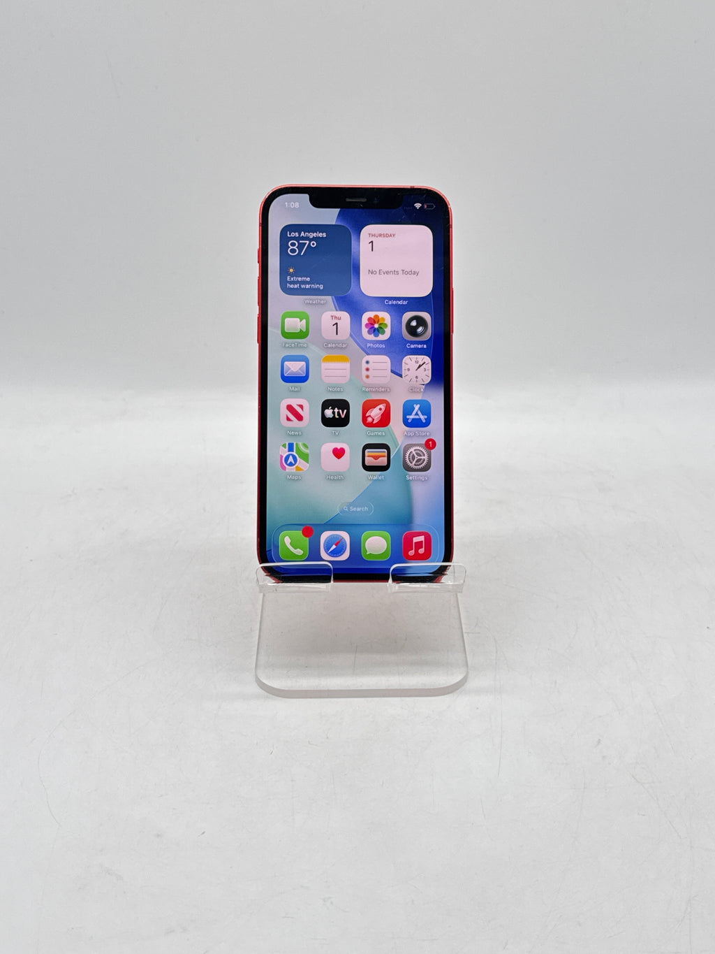Apple iPhone 12 A2172 64GB Red Cracked Compatible with Boost Mobile - For Parts