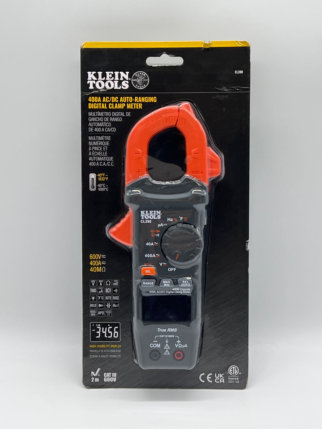 Klein Tools 400A AC/DC Auto-Ranging Digital Clamp Meter