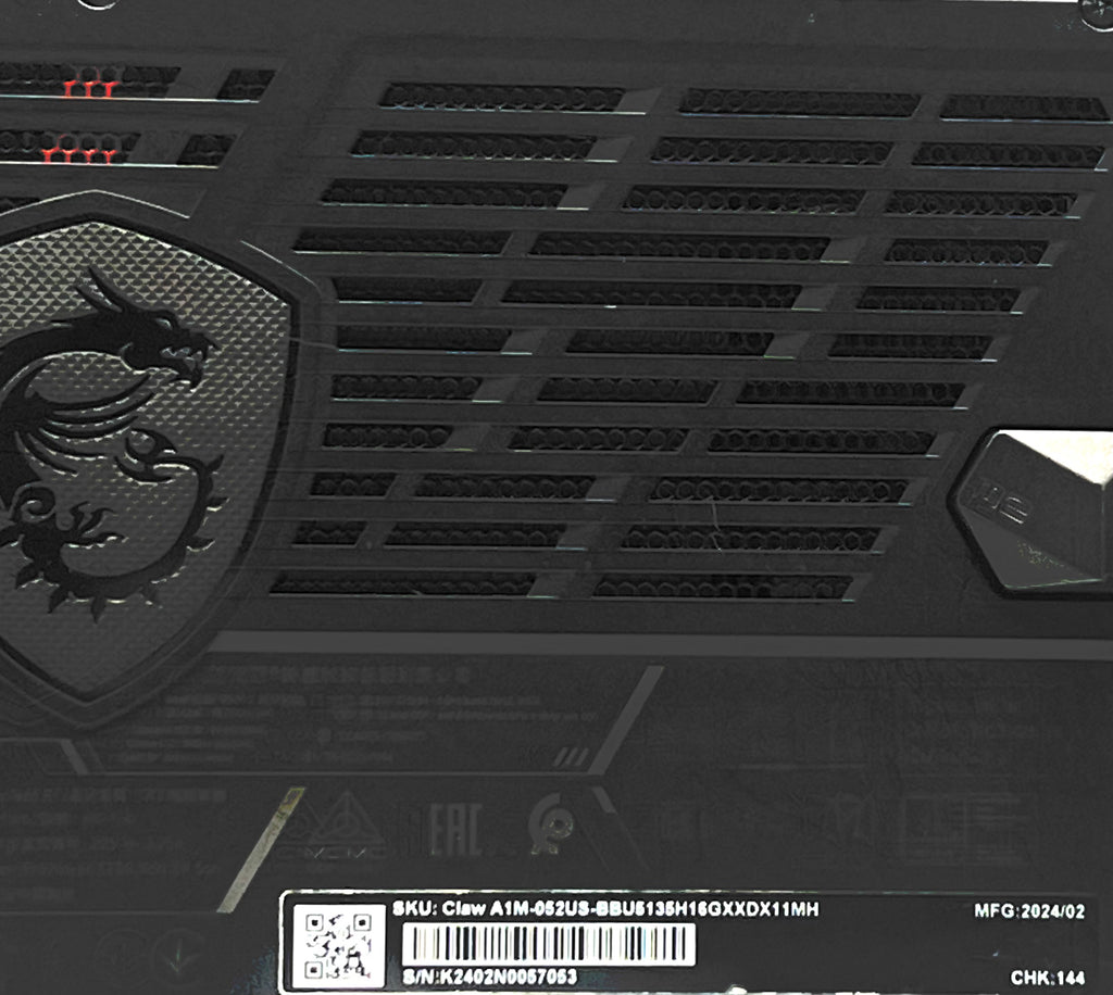 MSI Claw A1M Video Game System  512GB Black - Used