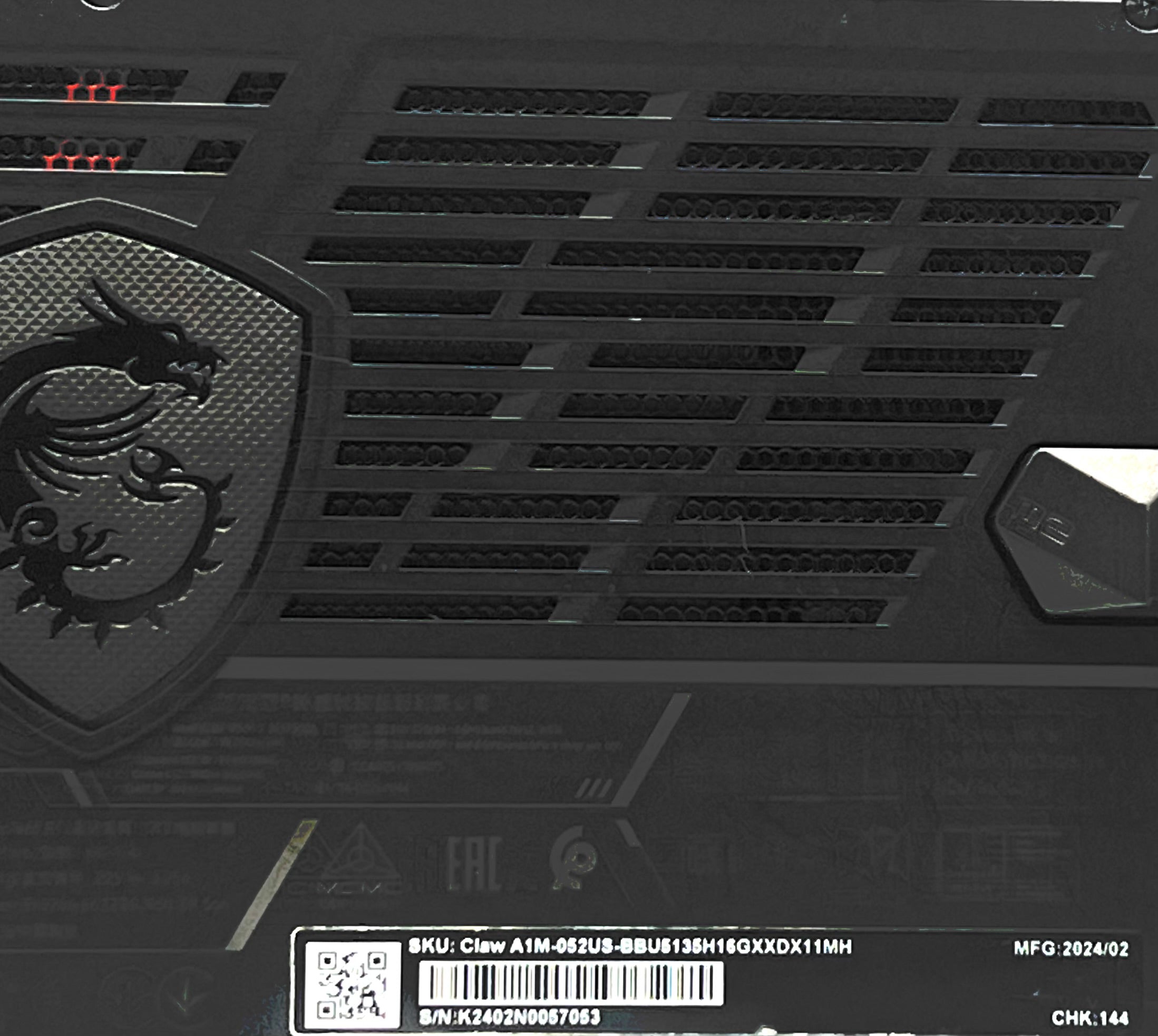 MSI Claw A1M Video Game System  512GB Black - Used