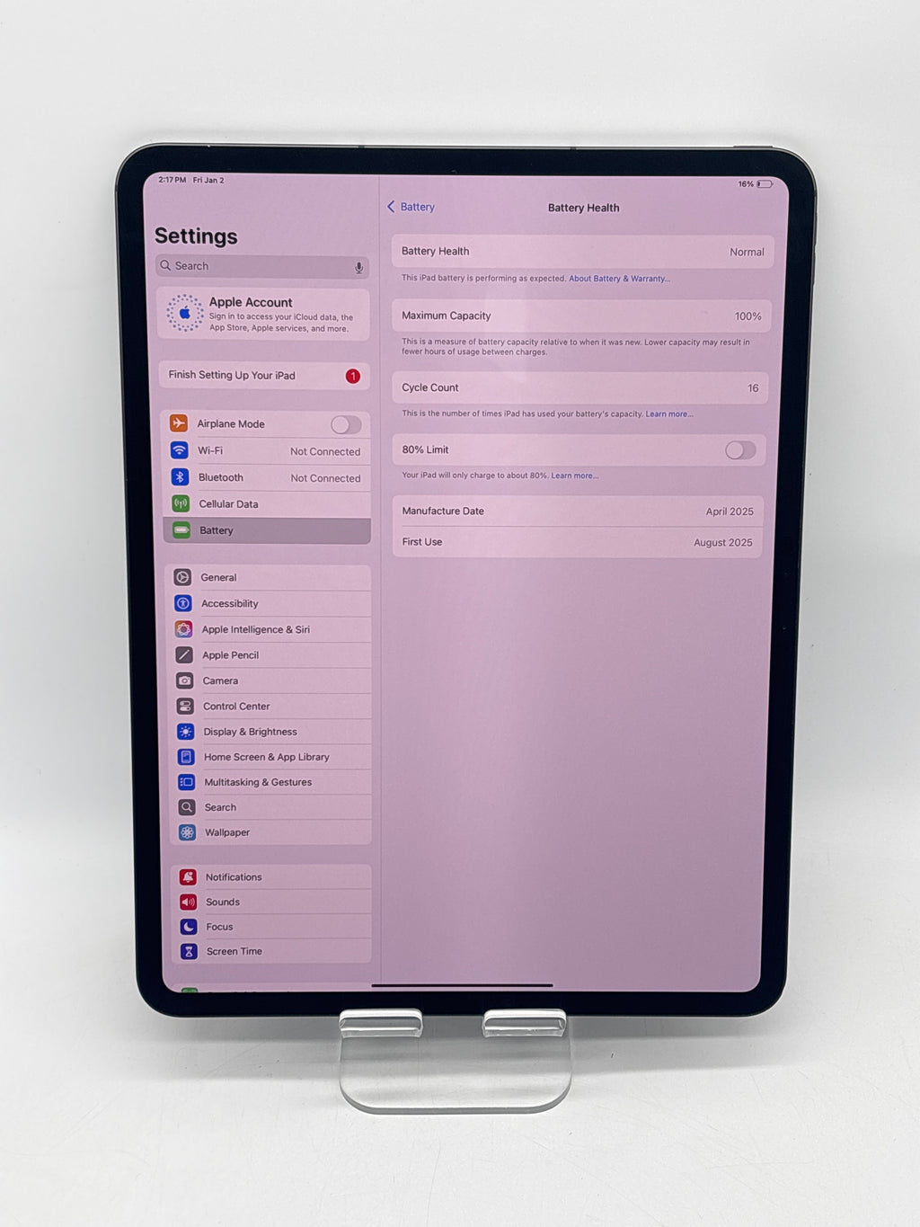 Apple iPad Pro A2927 M4 256GB Unlocked WiFi + 5G LTE Cellular Space Black