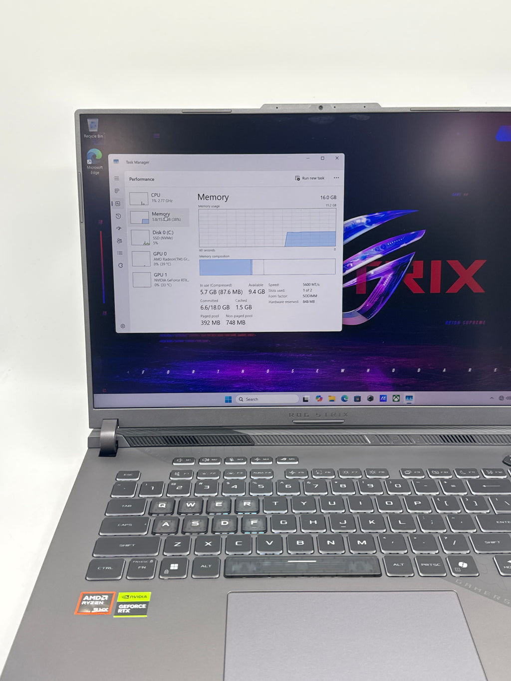 Asus ROG Strix G614J 16" Ryzen 9 9955HX 16GB 1TB SSD RTX 5060 - Used