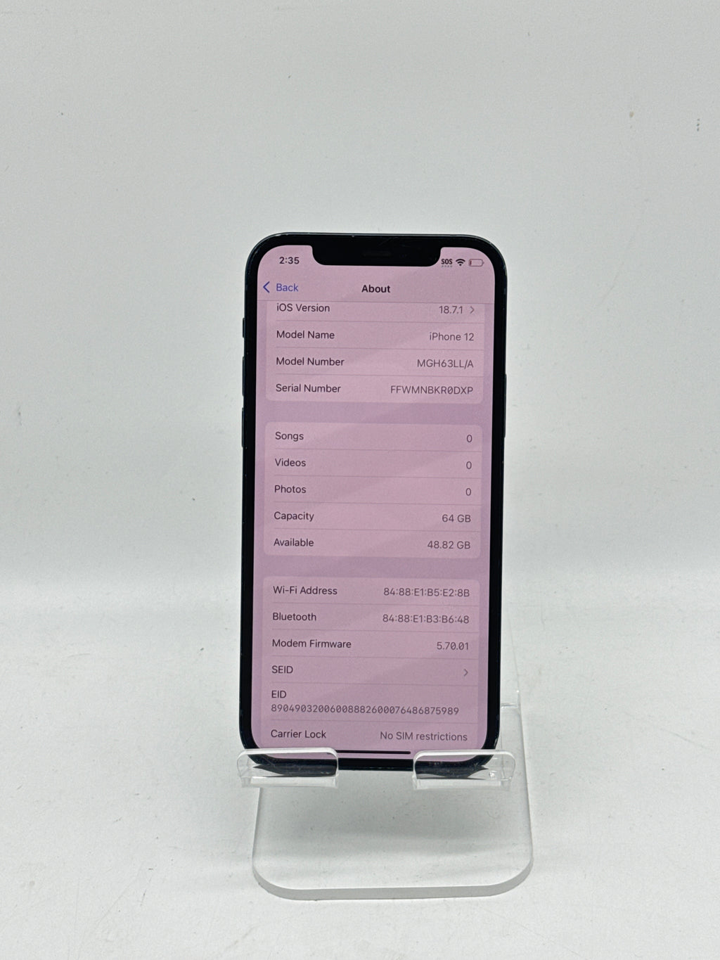 Apple iPhone 12 A2172 64GB Unlocked Black