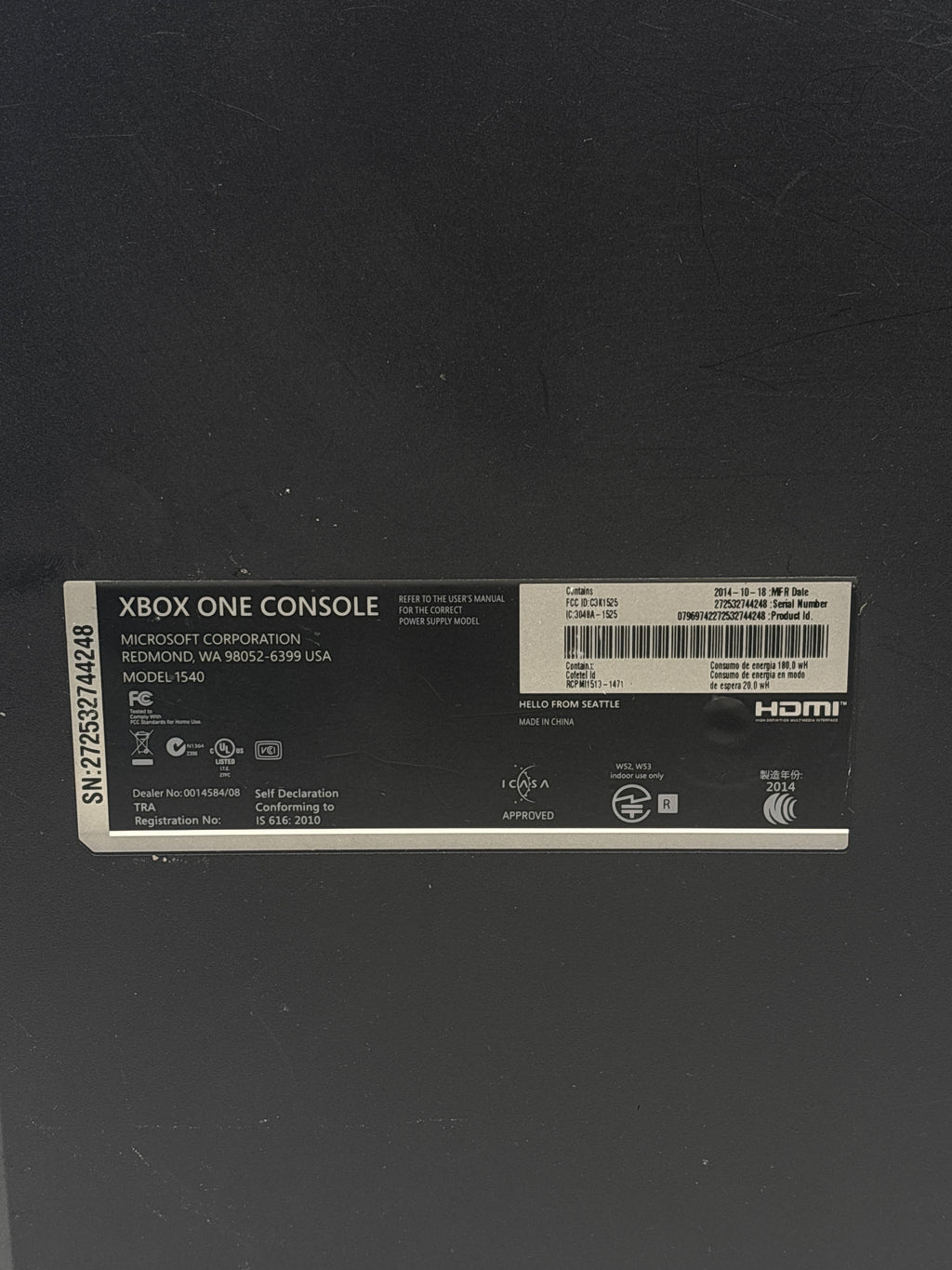Microsoft Xbox One 1540 500GB Home Console Black
