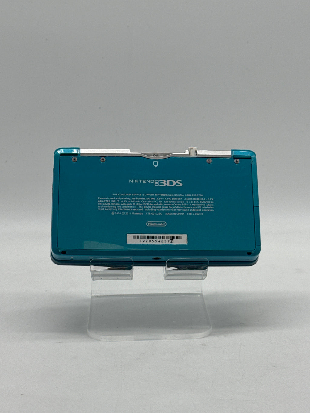 Nintendo 3DS CTR-001 Aqua Blue w/ Pokemon HeartGold Game - Used