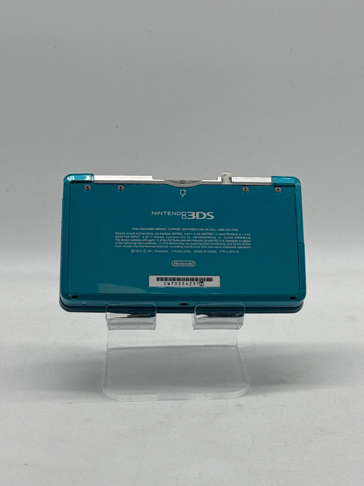 Nintendo 3DS CTR-001 Aqua Blue w/ Pokemon HeartGold Game - Used