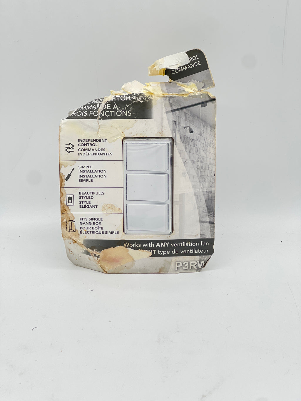 Broan NuTone 3 Rocker Switch SC100W White Fan Control Switch New In Box