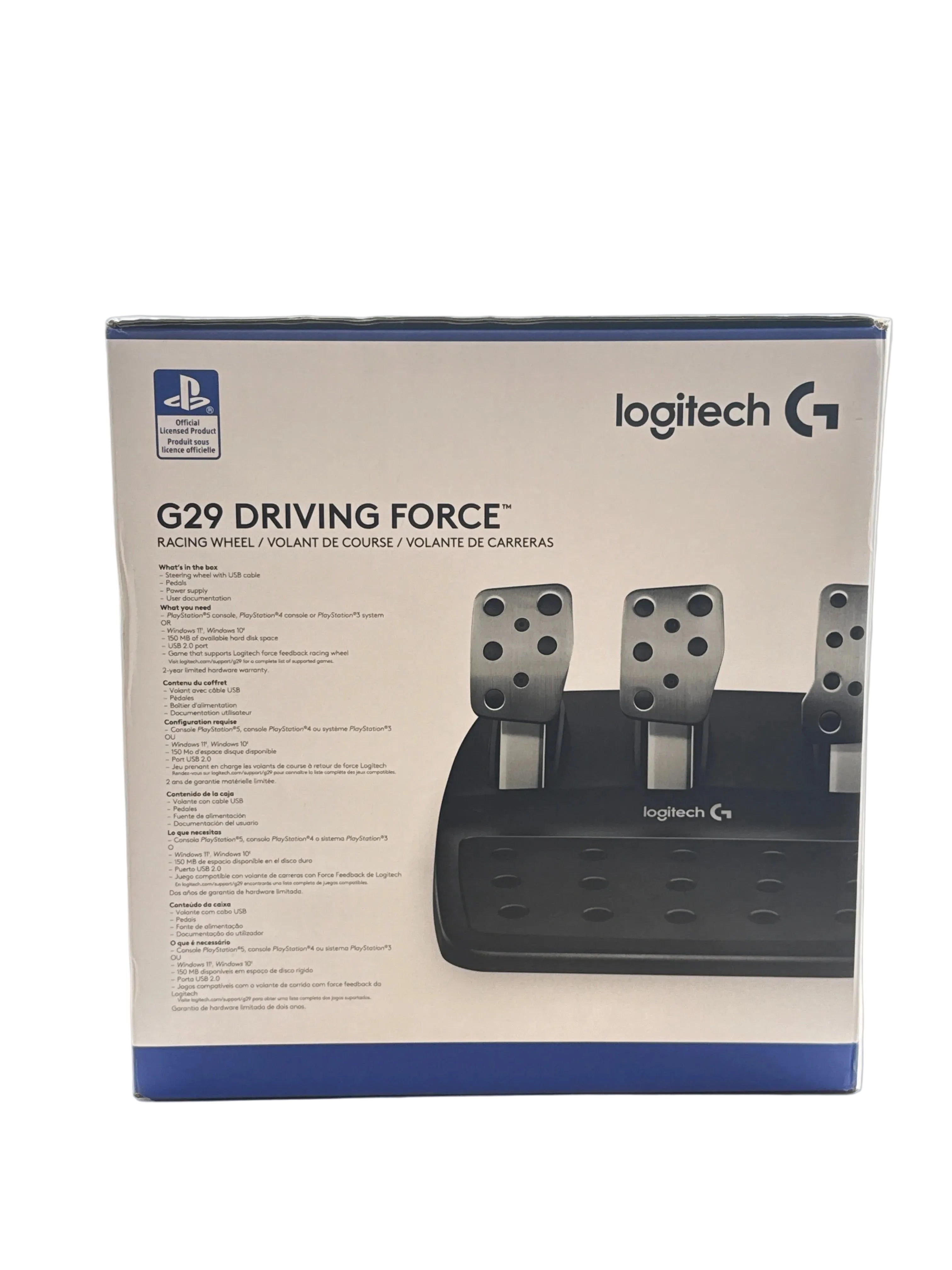 Logitech G29 Driving Force Racing Wheel with Pedals PS5 PS4 PC Black - New