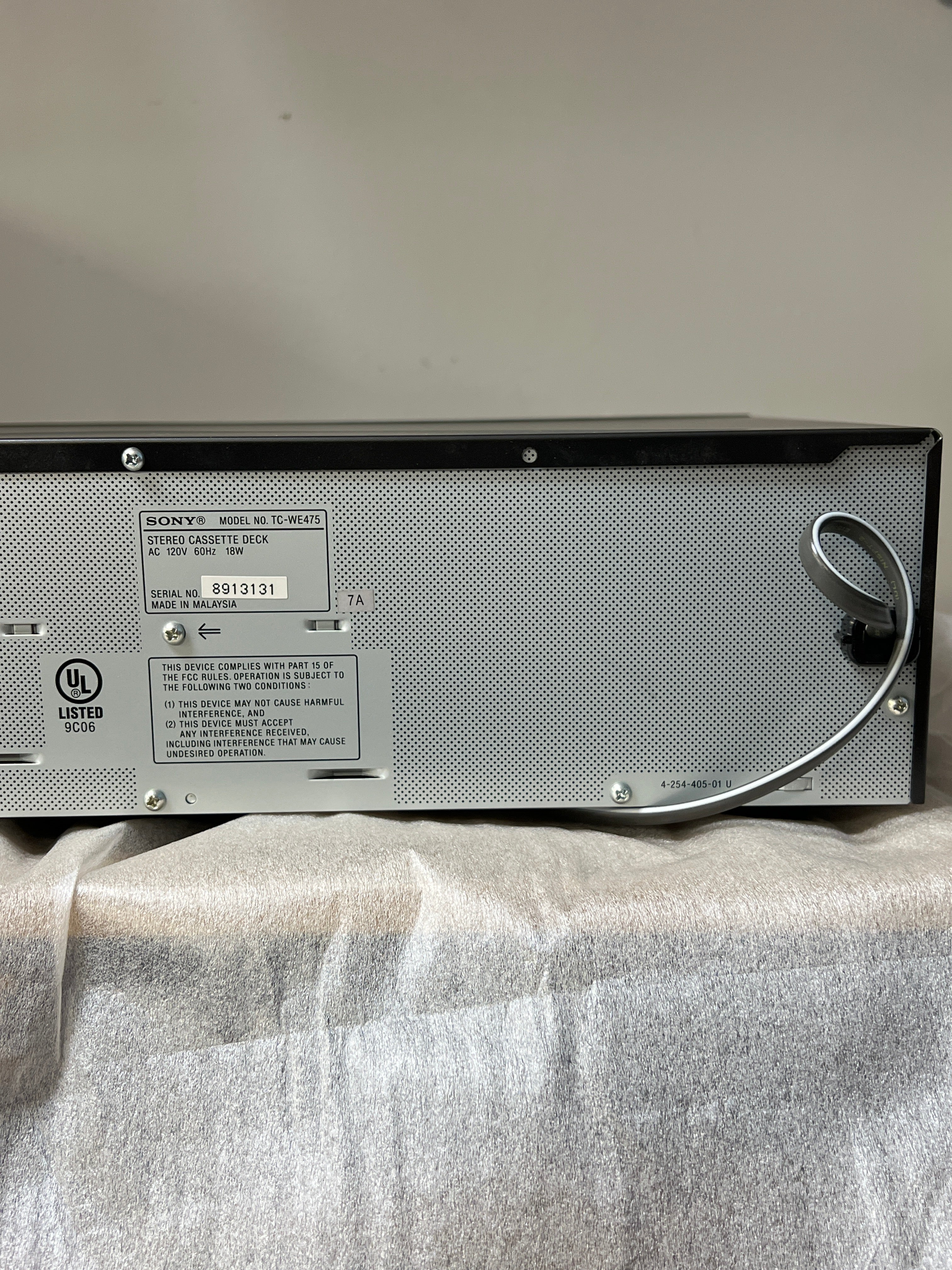 Sony TC-WE475 DVD Player Stereo Cassette Deck - New In Box