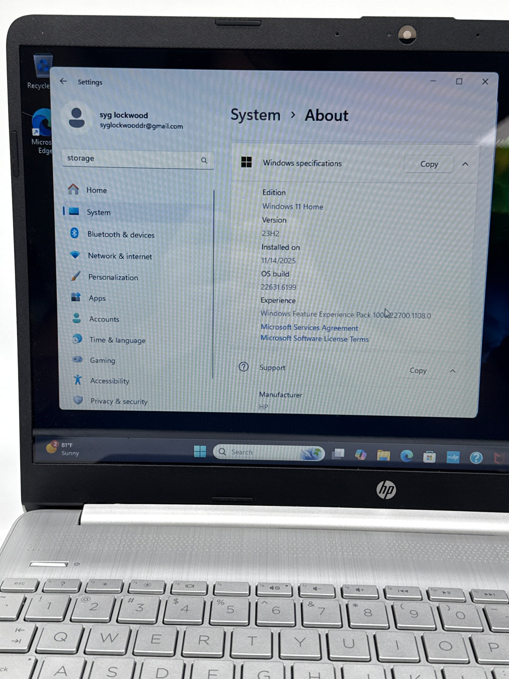 HP 15-ef107wm 15.6 Inch AMD Athlon 16GB RAM 1TB SSD Silver