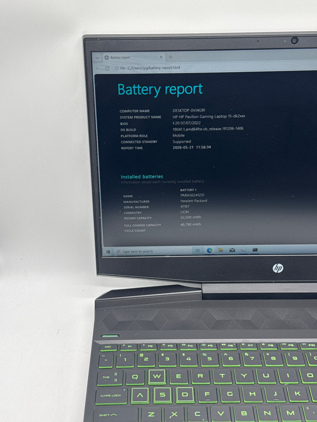 HP Pavilion 15t-dk200 i5-11300H 12GB RAM 256GB SSD GTX 1650