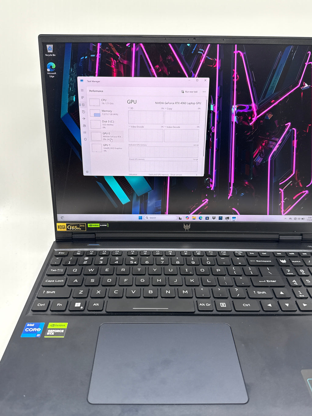 Acer Predator Helios 16 PH16-71 16" i7-13700HX 16GB RAM 1TB SSD GeForce RTX 4060 - Used