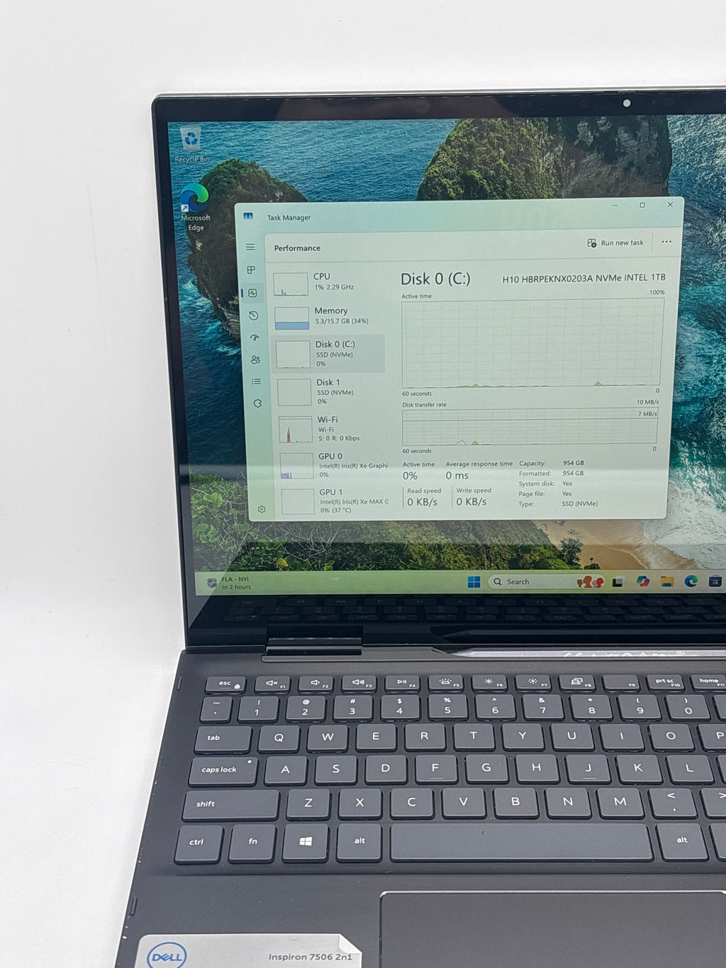 Dell Inspiron 7506 2-in-1 i7-1165G7 16GB RAM 512GB SSD