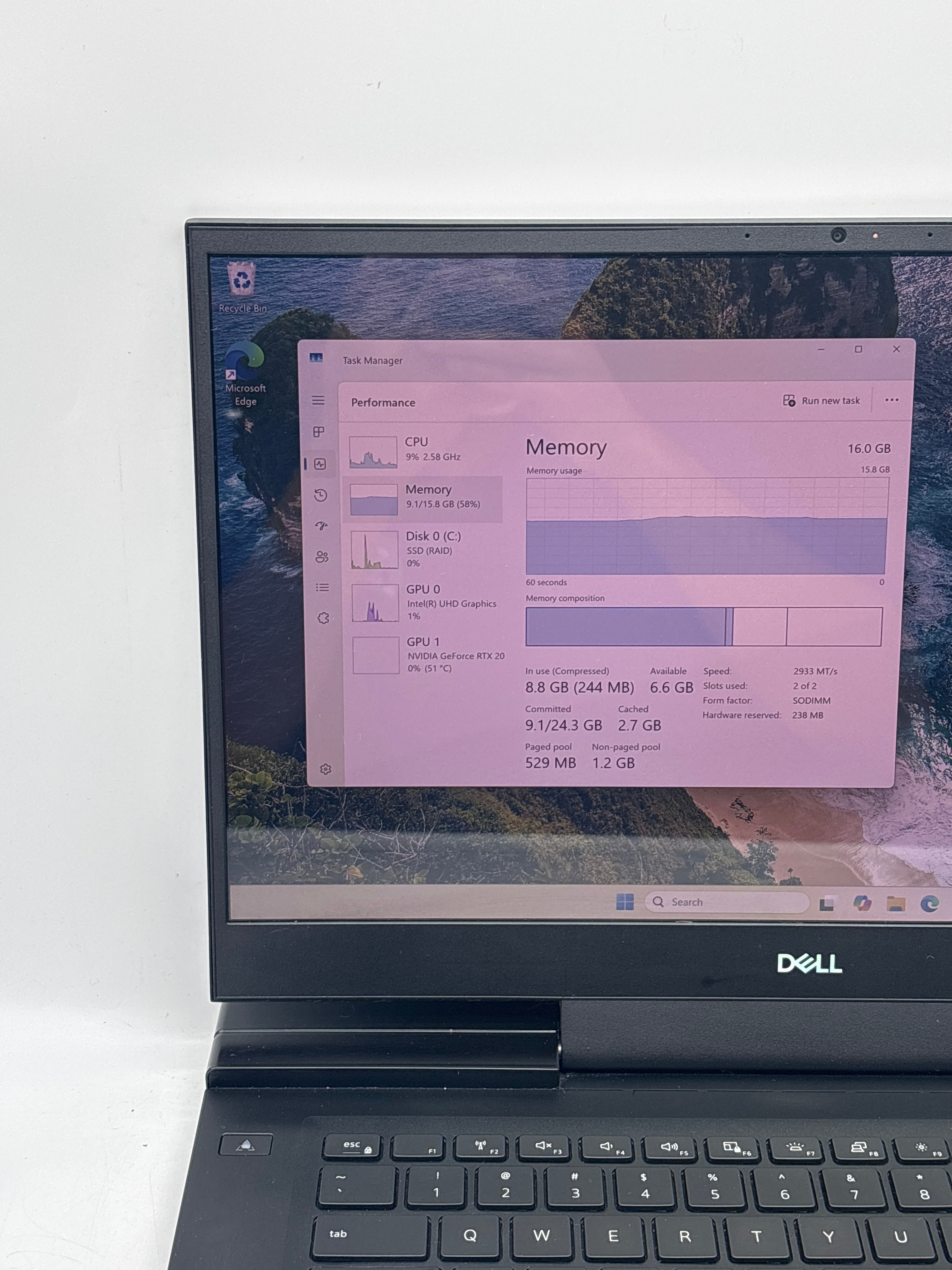Dell G7 7500 15" Intel Core i7-10750H 16GB RAM 1TB SSD - For Parts