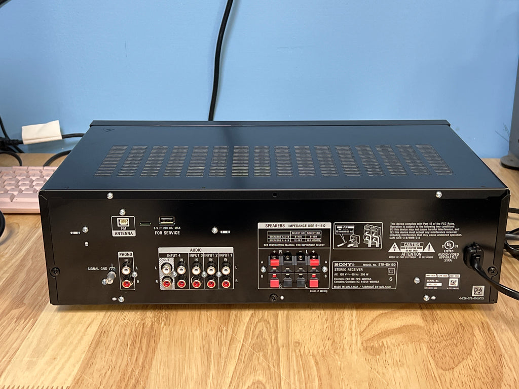 Sony STR-DH190 Stereo Receiver Bluetooth 2 Channel Black