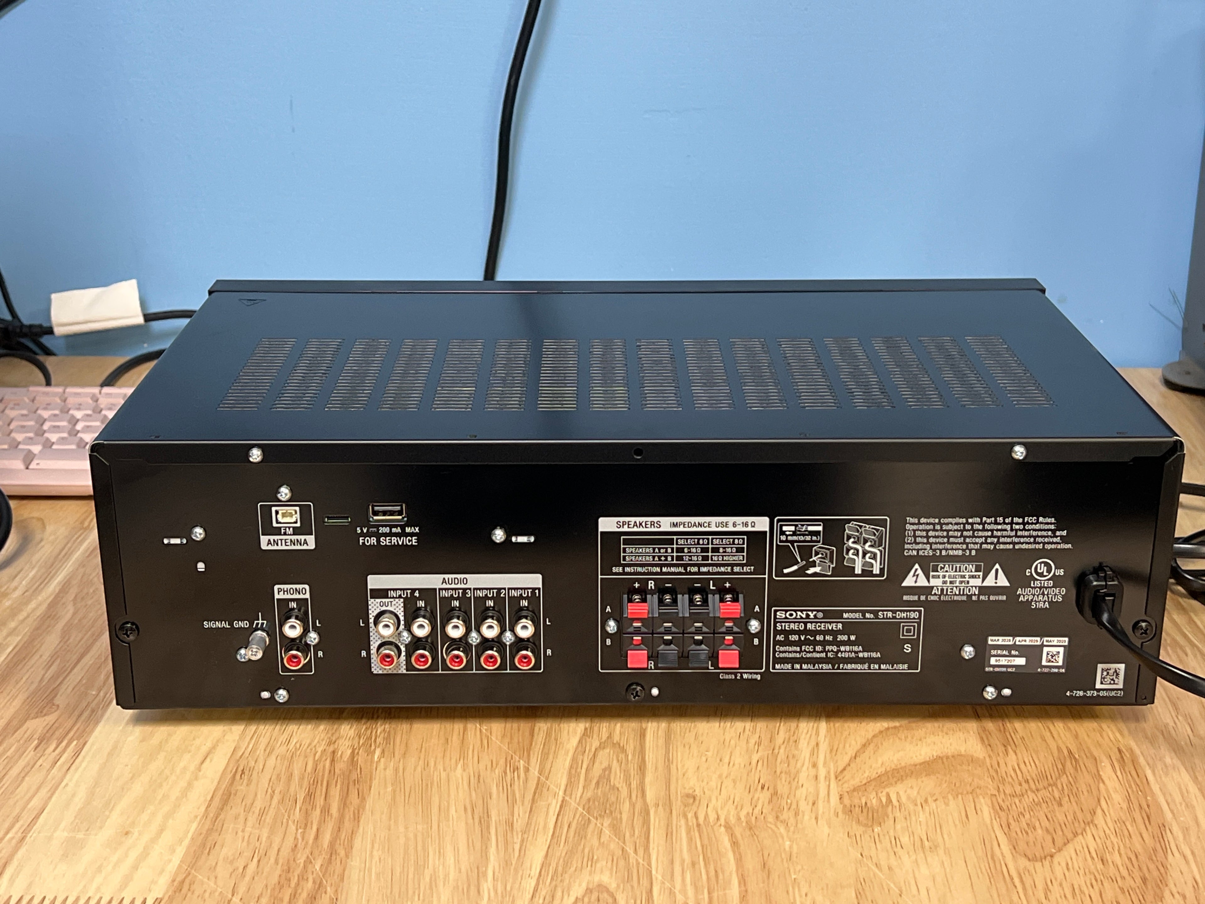 Sony STR-DH190 Stereo Receiver Bluetooth 2 Channel Black