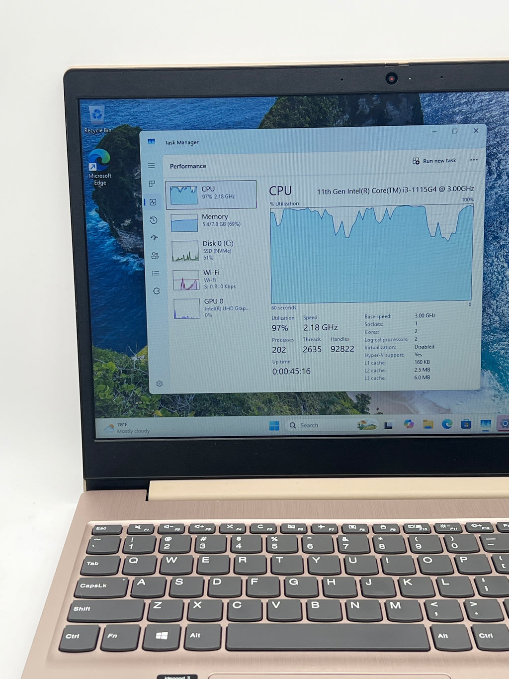 Lenovo IdeaPad 3 15ITL05 Touch i3-1115G4 8GB RAM 256GB SSD - For Parts (Trackpad Issue)