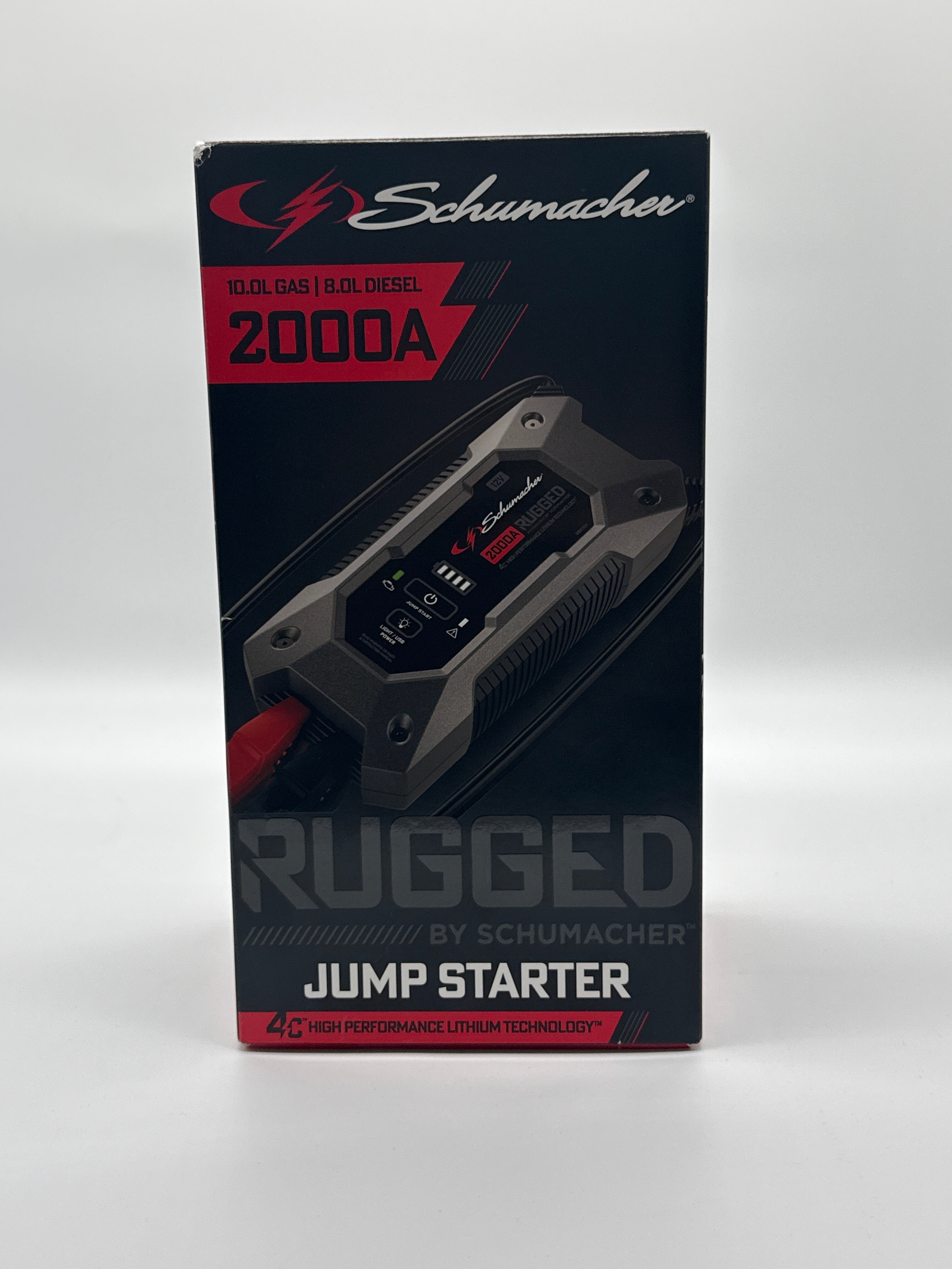Schumacher RUGGED Jump Starter SL1651 2000A 12V Portable Power Pack Black