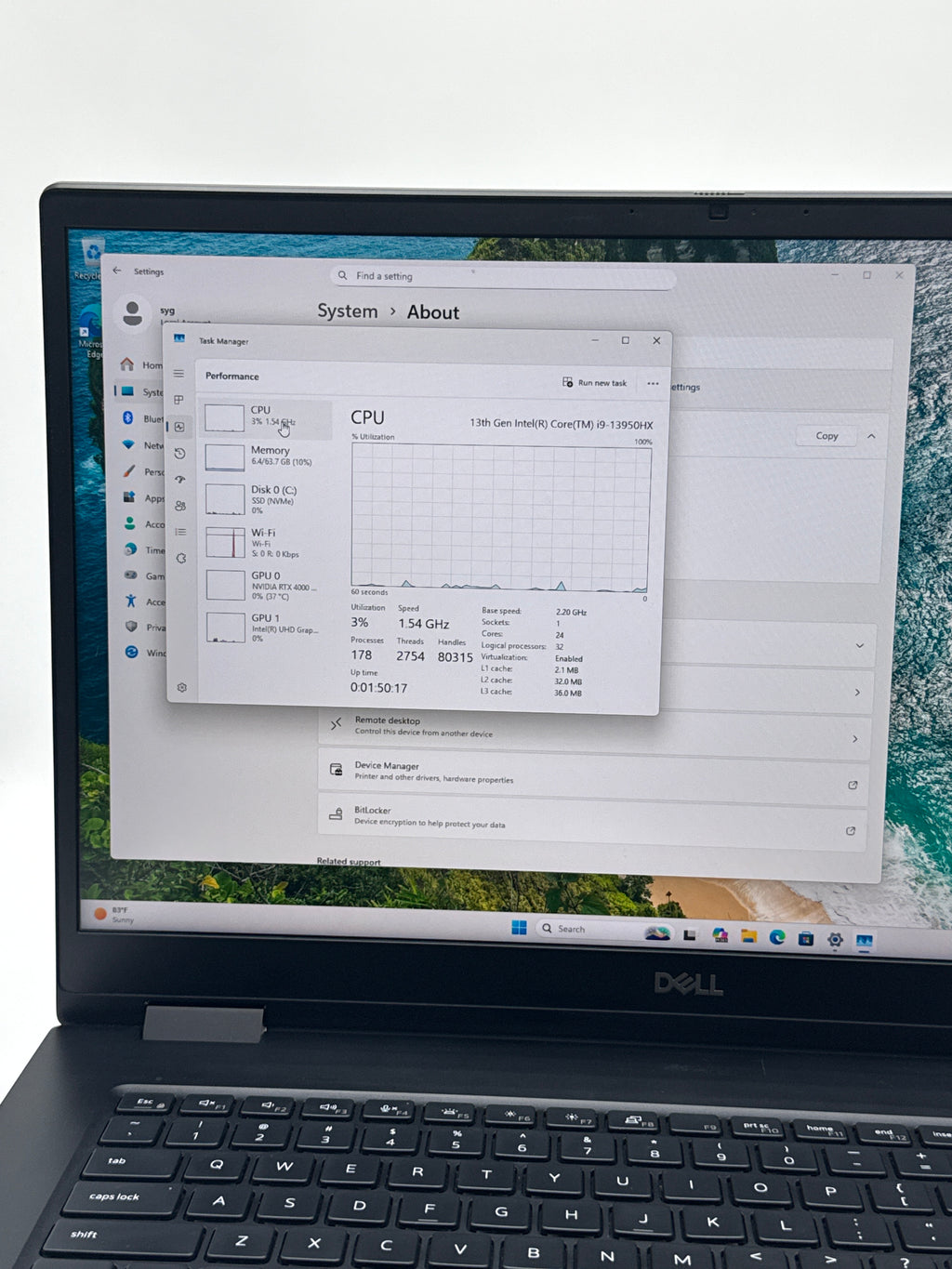 Dell Precision 7780 17.3 in Intel Core i9 64GB RAM 2TB SSD Gray