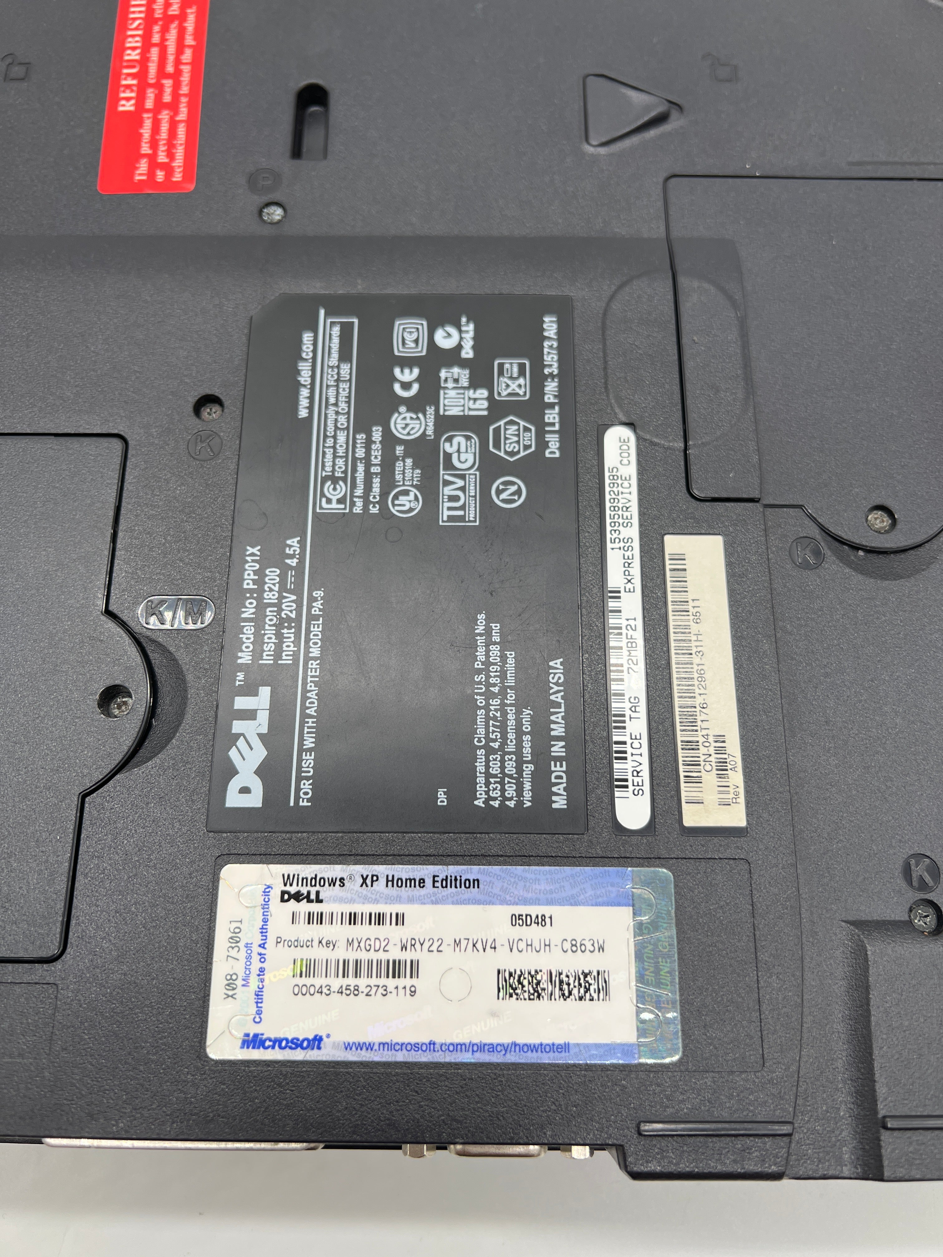 Dell Inspiron 8200 Laptop Black Intel Pentium 4M For Parts