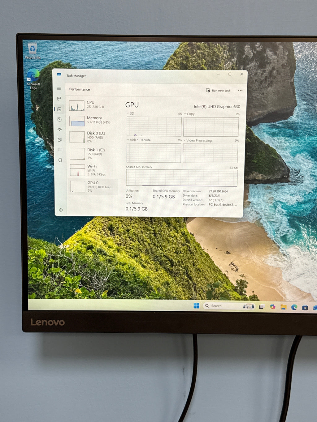 Dell Inspiron 3670 Desktop i5-9400 12GB RAM 1TB HDD + 112GB SSD