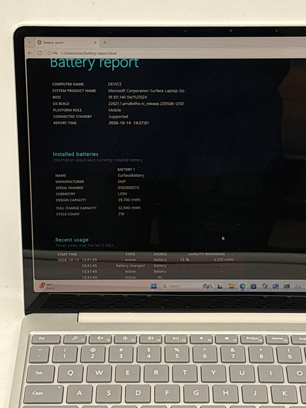 Microsoft Surface Laptop Go 1943 i5-1035G1 8GB RAM 128GB SSD - USED