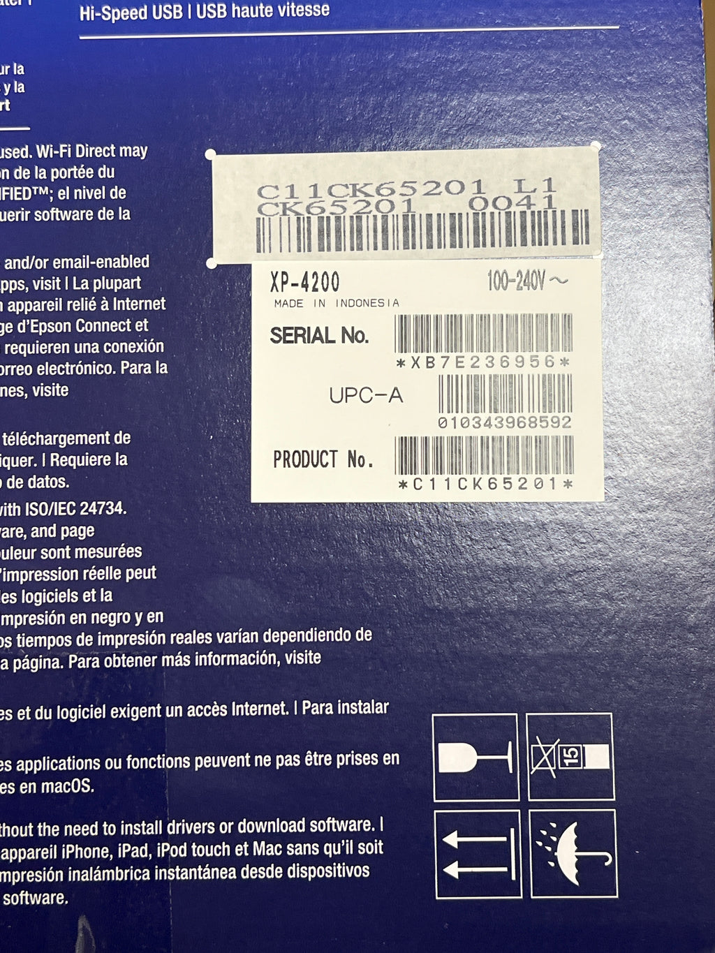 Epson Expression Home XP-4200 All-in-One Inkjet Printer - New In Box