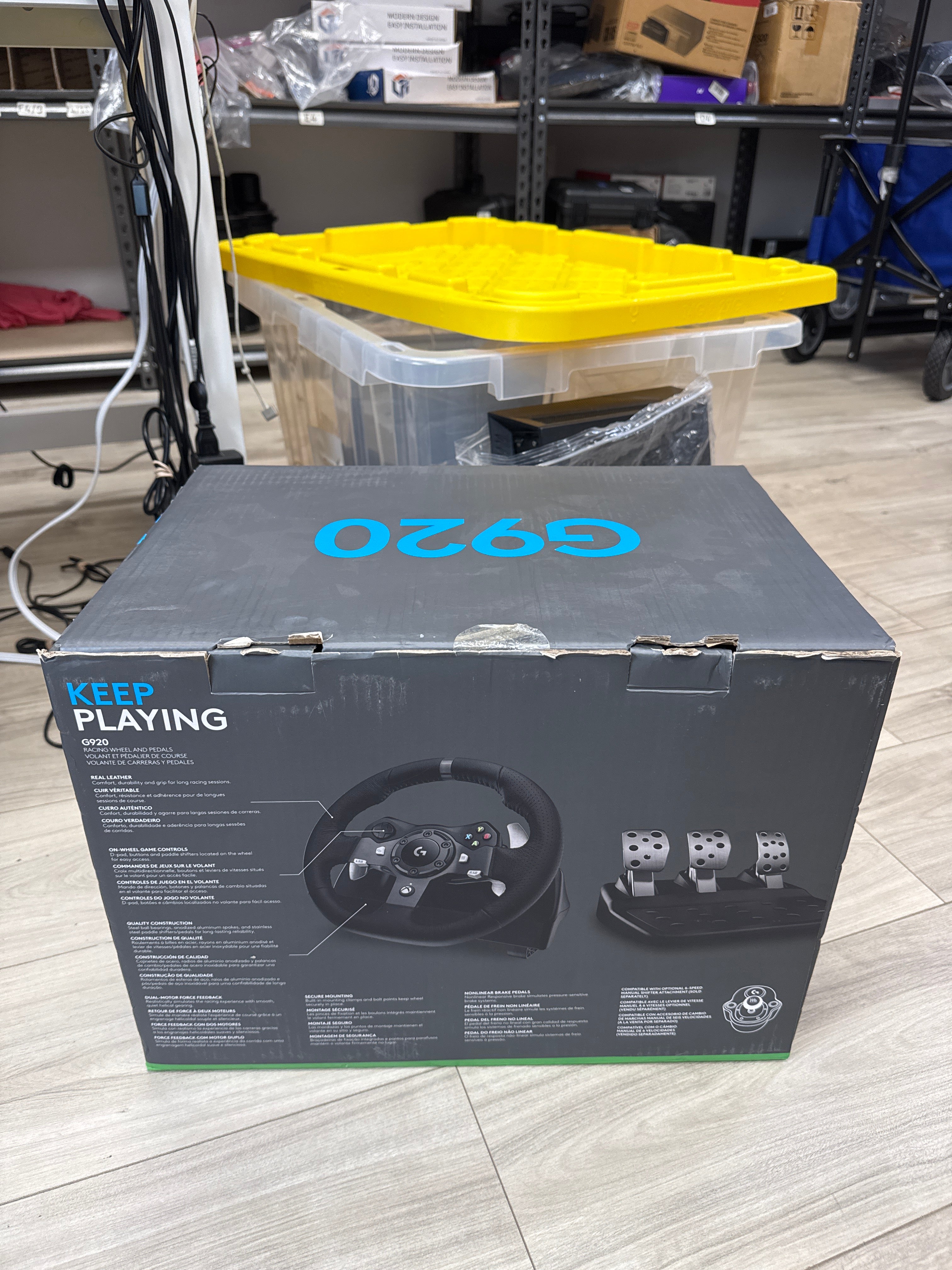 Logitech G920 Racing Wheel and Pedal Set New Open Box