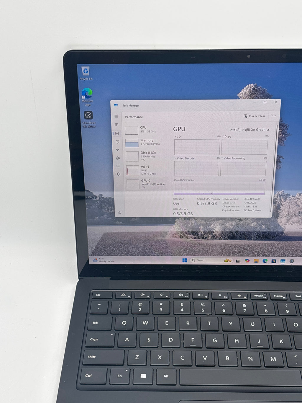 Microsoft Surface Laptop 4 i5-1135G7 8GB RAM 512GB SSD - For Parts (Cracked Screen)