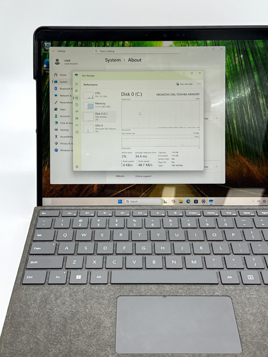 Microsoft Surface Pro X 1876 13 inch MS SQ1 8GB RAM 128GB SSD