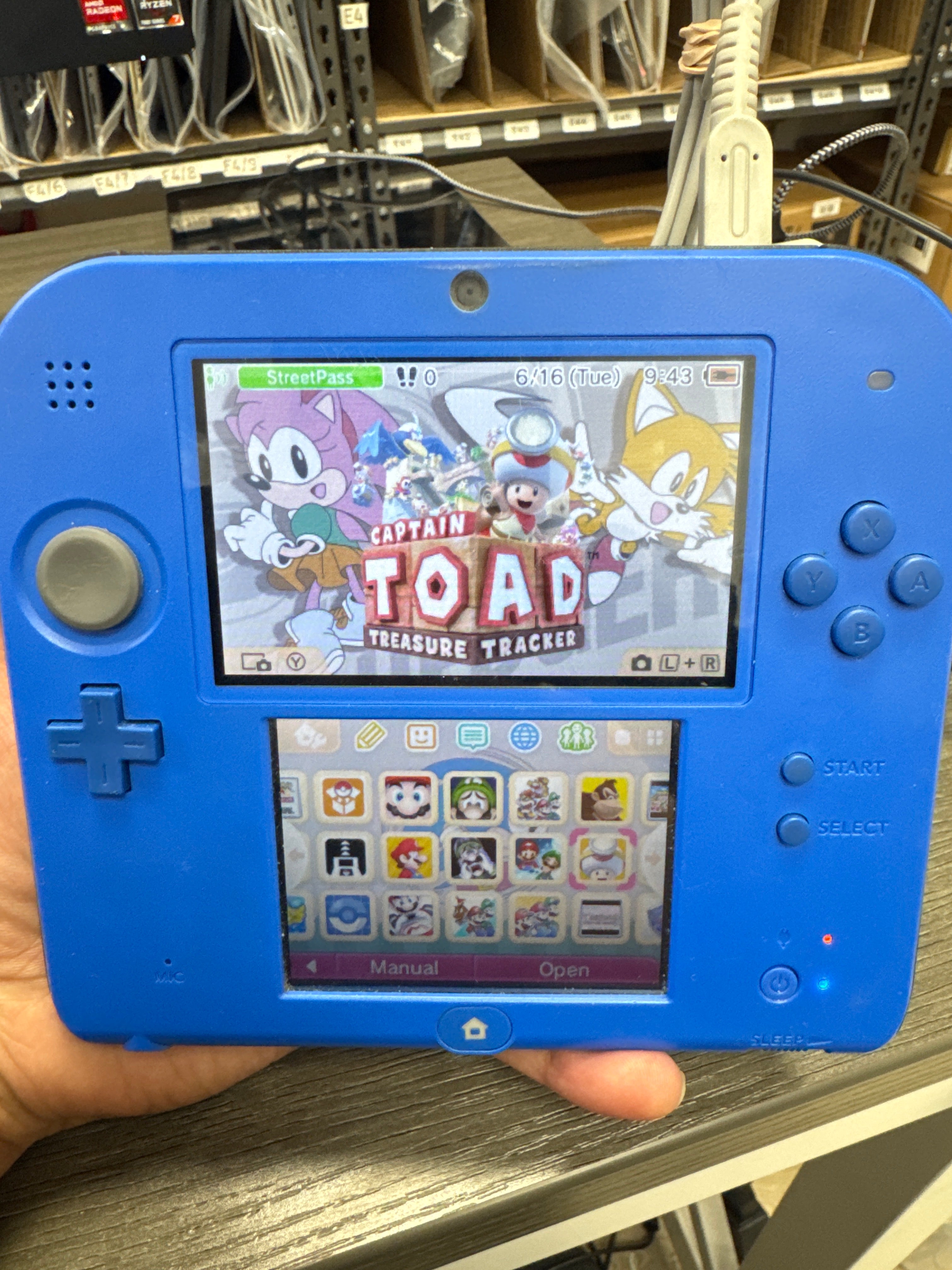 Nintendo 2DS Handheld System Blue FTR-001 - Used