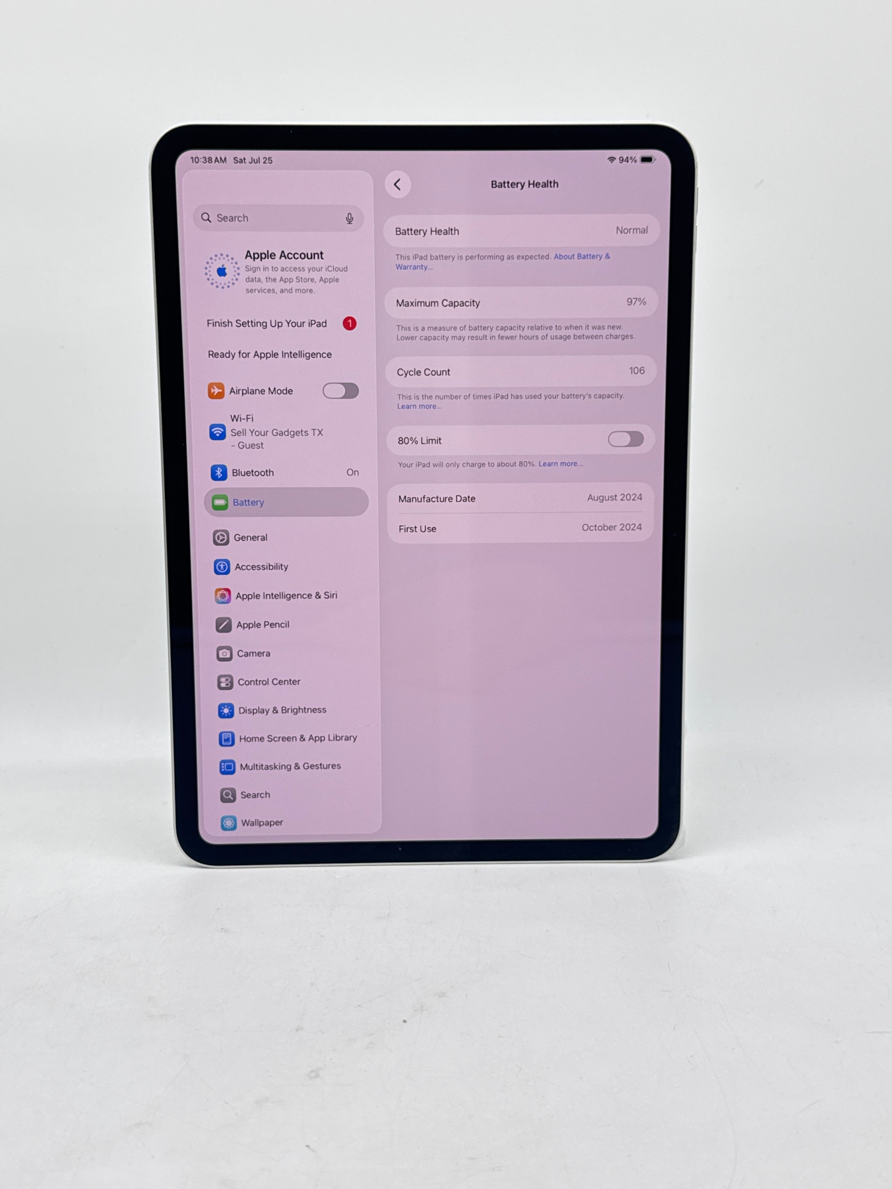 Apple iPad Pro 11" M4 A2836 8GB RAM 256GB Wi-Fi Silver - Used