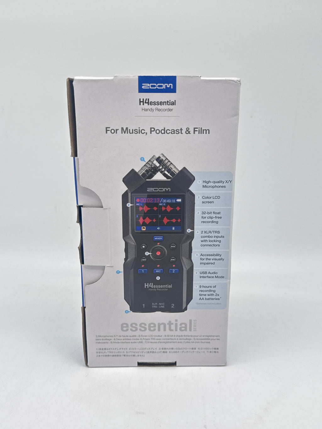 Zoom H4essential Handy Recorder New In Box Black W/Accessory pack APH-4e