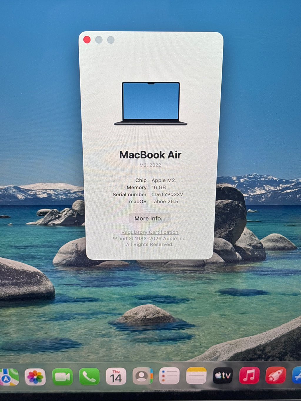 Apple MacBook Air 13" A2681 M2 16GB RAM 256GB SSD
