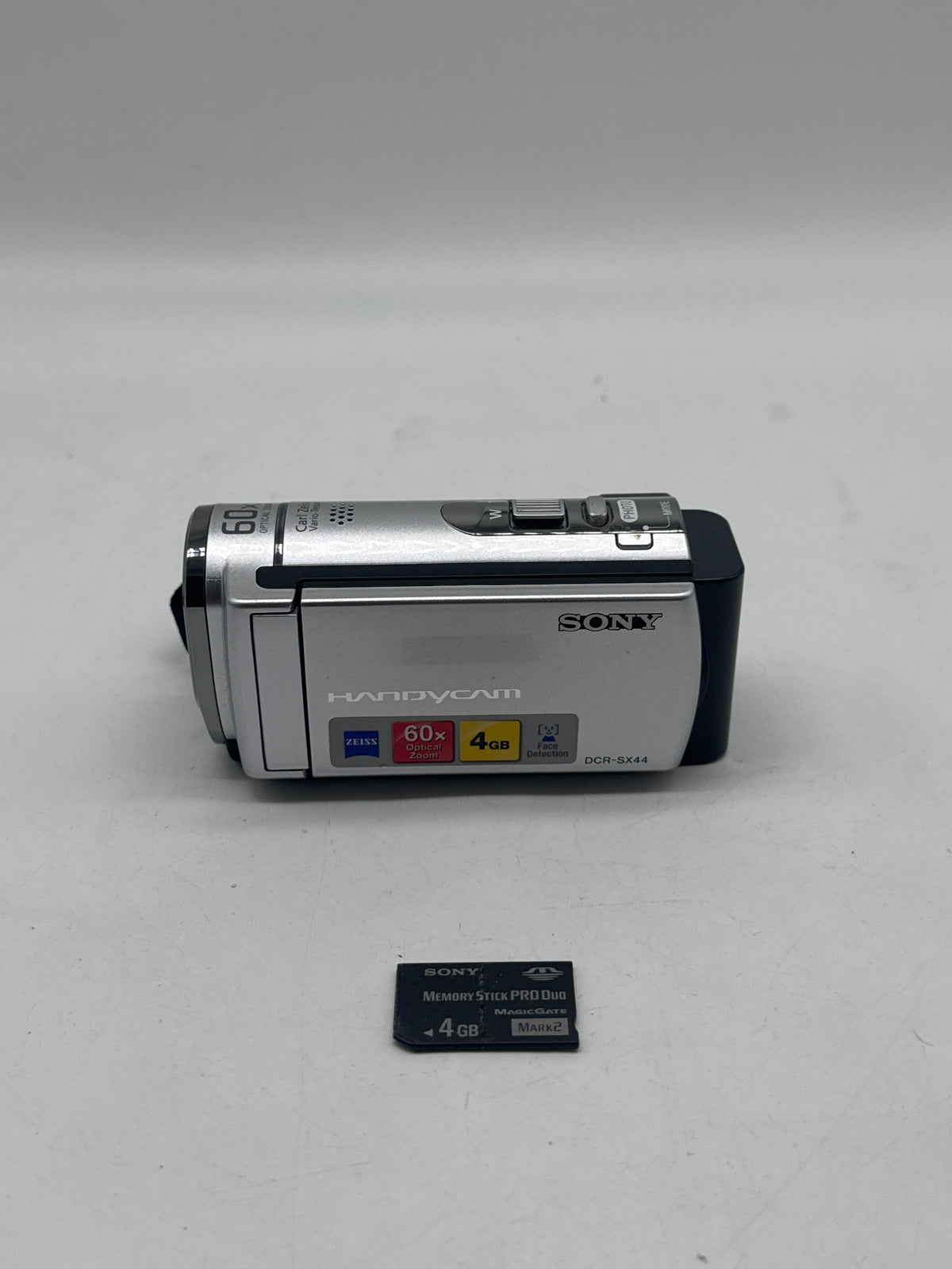 Sony Handycam DCR-SX44 Flash Memory 60x Optical Zoom Silver Camcorder - Used