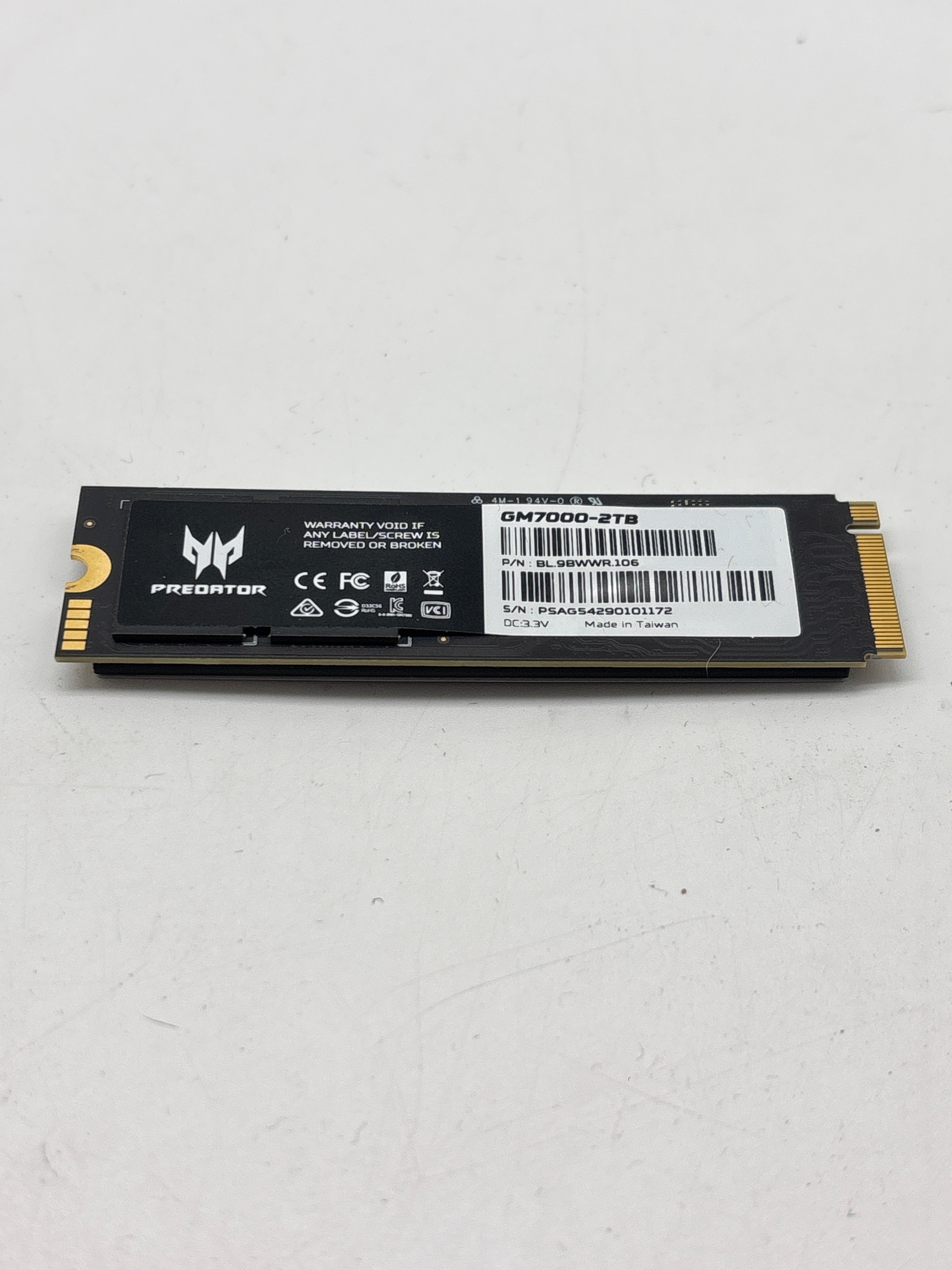 Acer Predator GM7000-2TB NVME SSD - Used