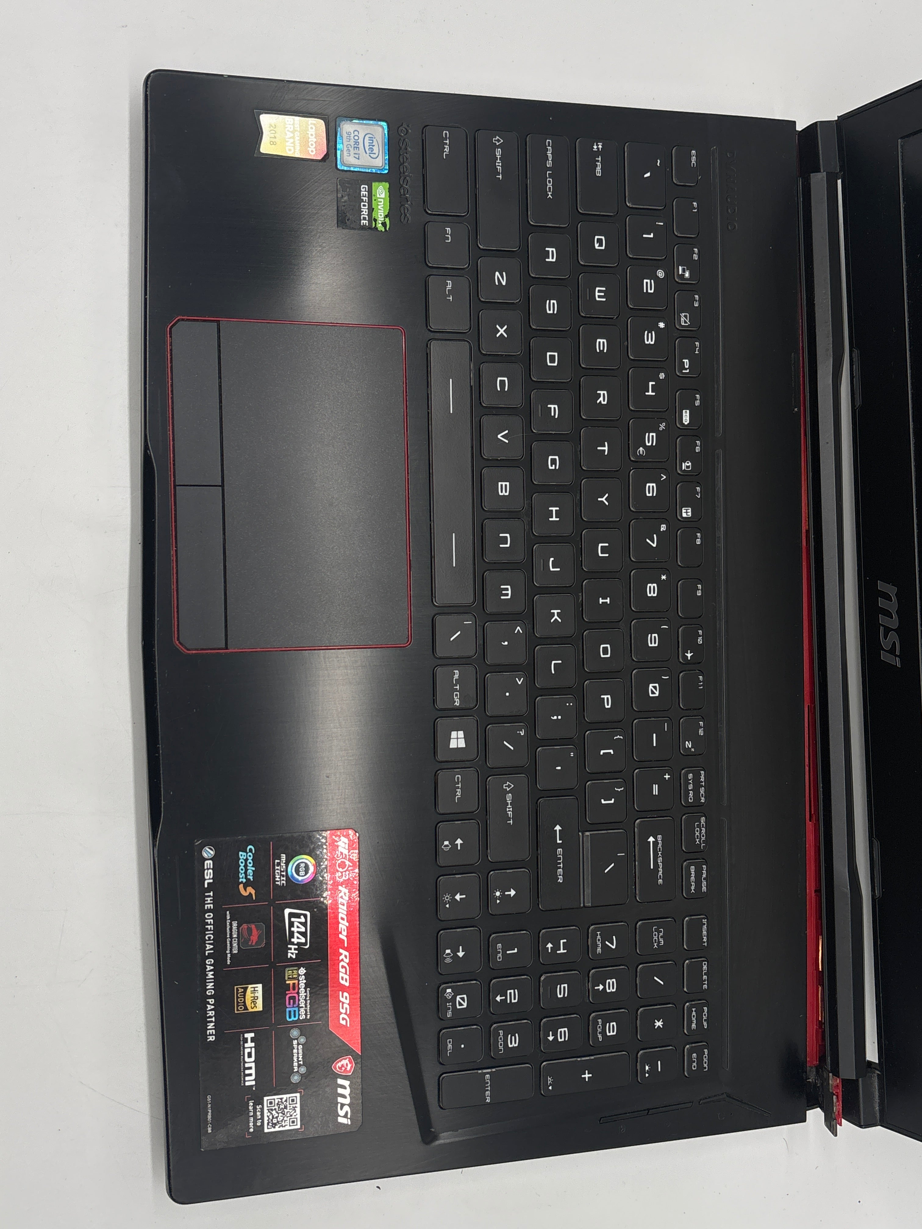 MSI GE63 Raider RGB 9SG i7 32GB RAM 512SSD RTX 2080 With Box - For Parts (Read DESC)