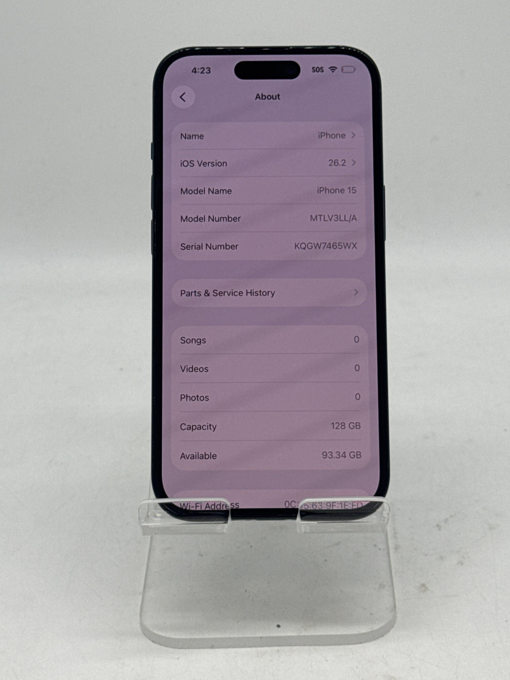 T-Mobile Apple iPhone 15 128GB Black MTLV3LL/A
