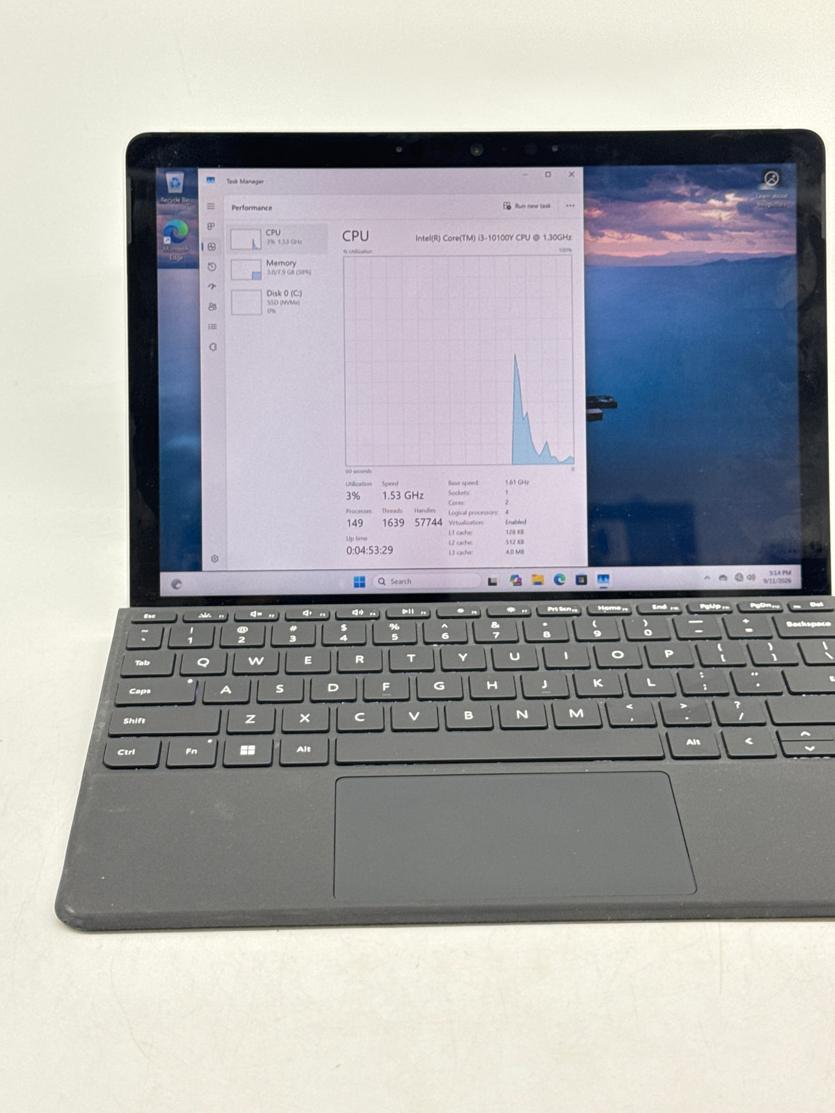 Microsoft Surface Go 3 1926 i3 10100Y 8GB RAM 128GB SSD - Used