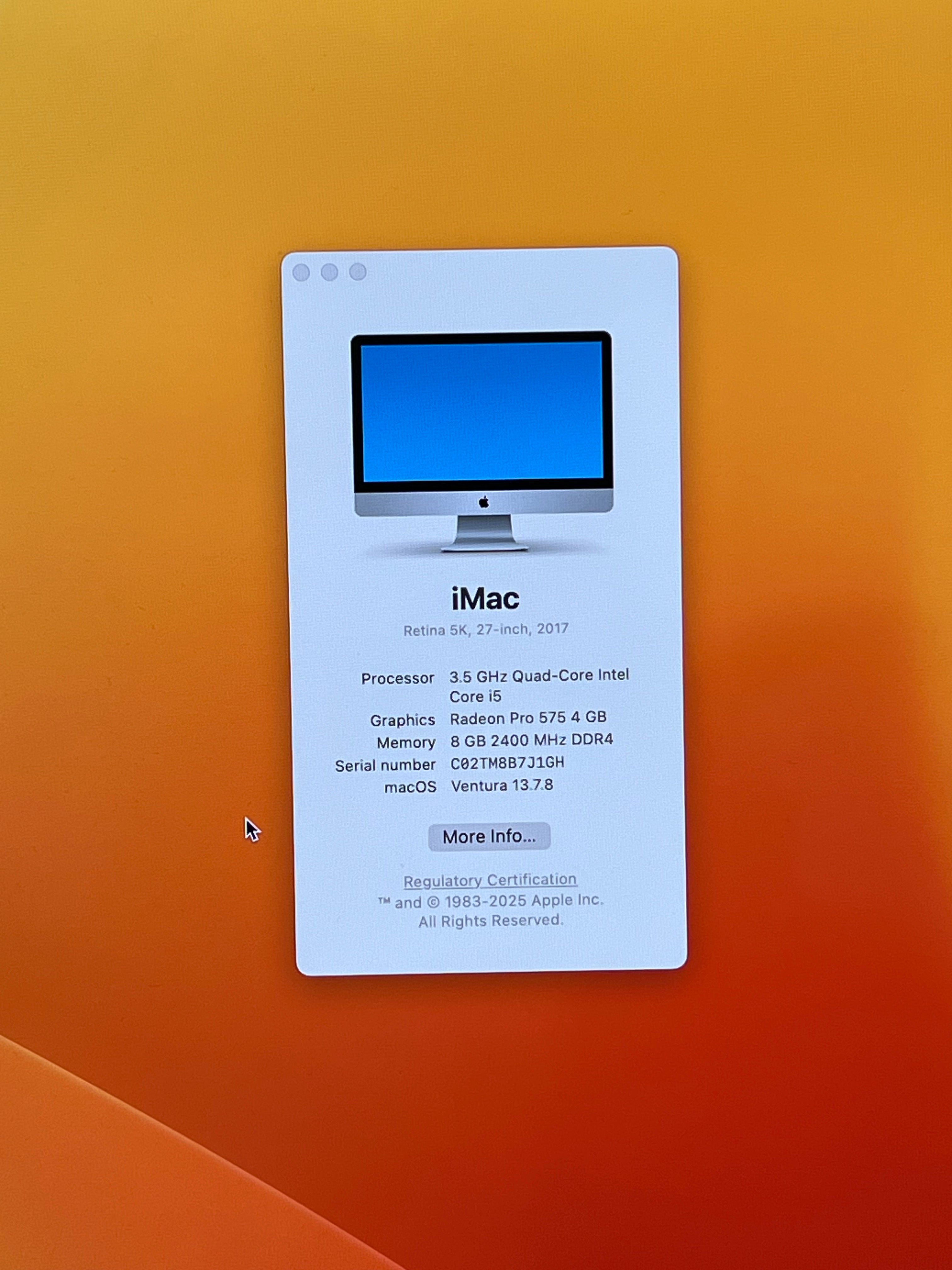 Apple iMac 2012 i5 3.5GHz 8GB RAM 1TB HDD