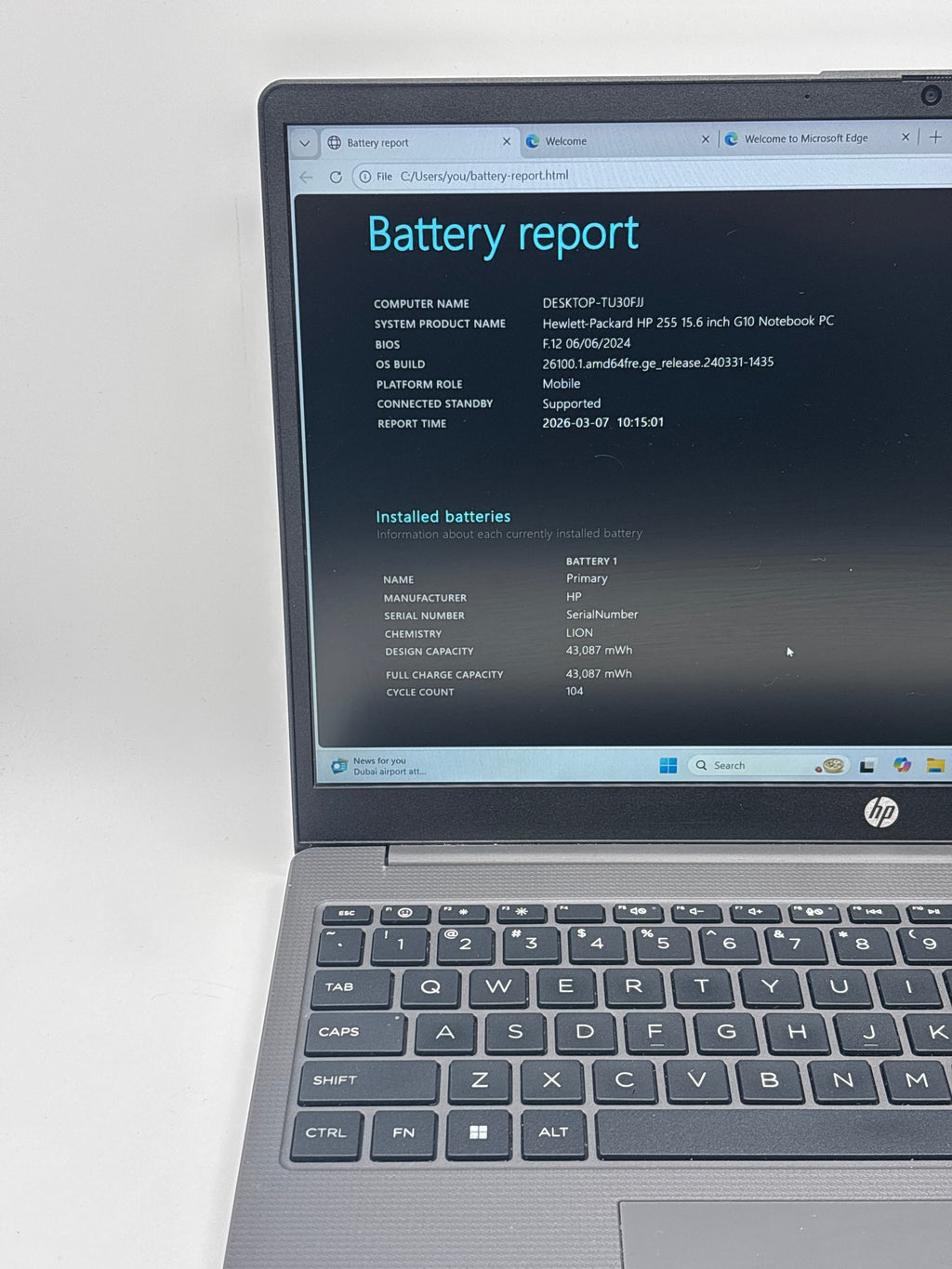 HP 255 G10 Ryzen 7 7730U 16GB RAM 512GB SSD