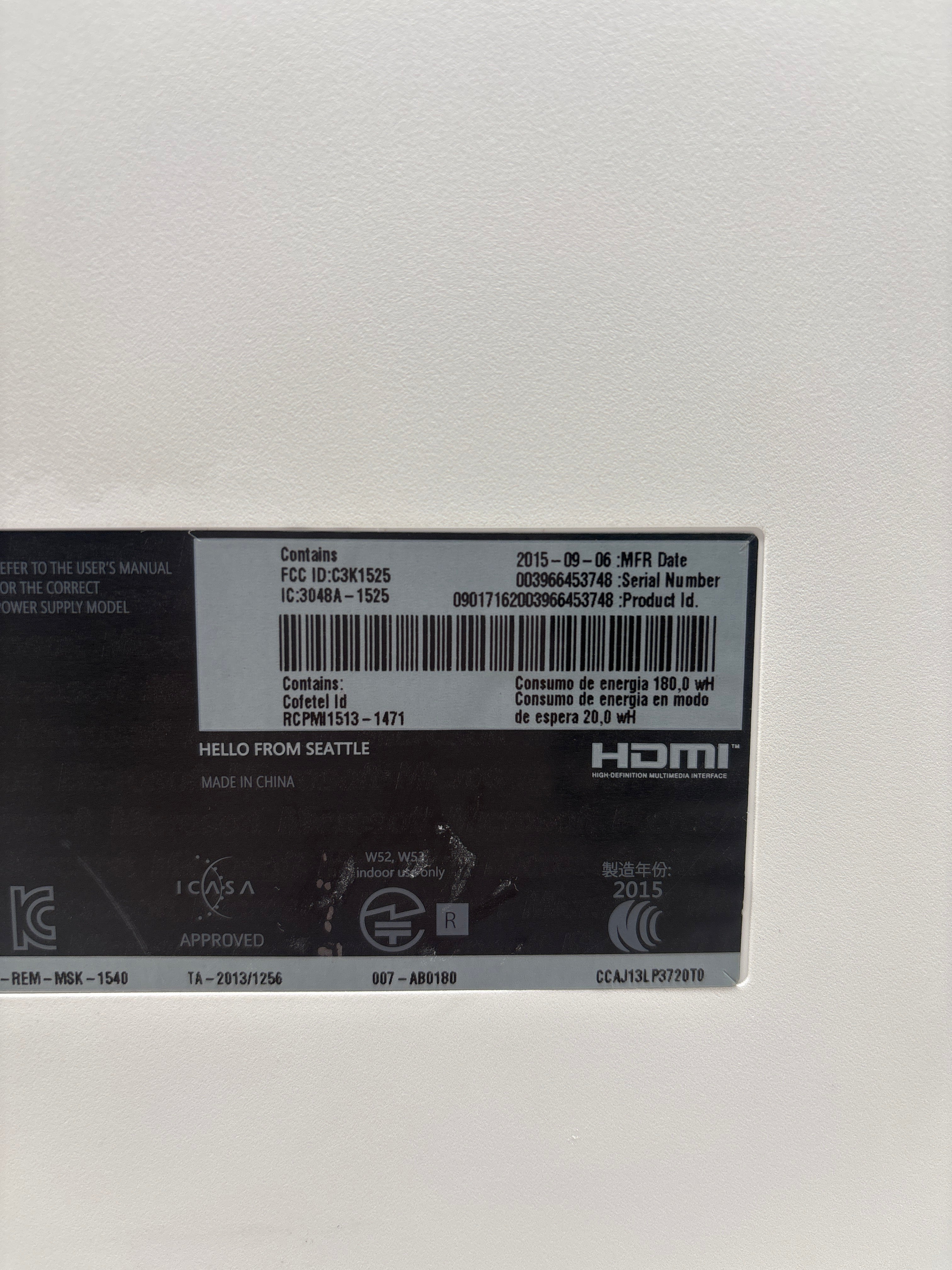 Microsoft Xbox One (1540) 2013 White 500GB - Used