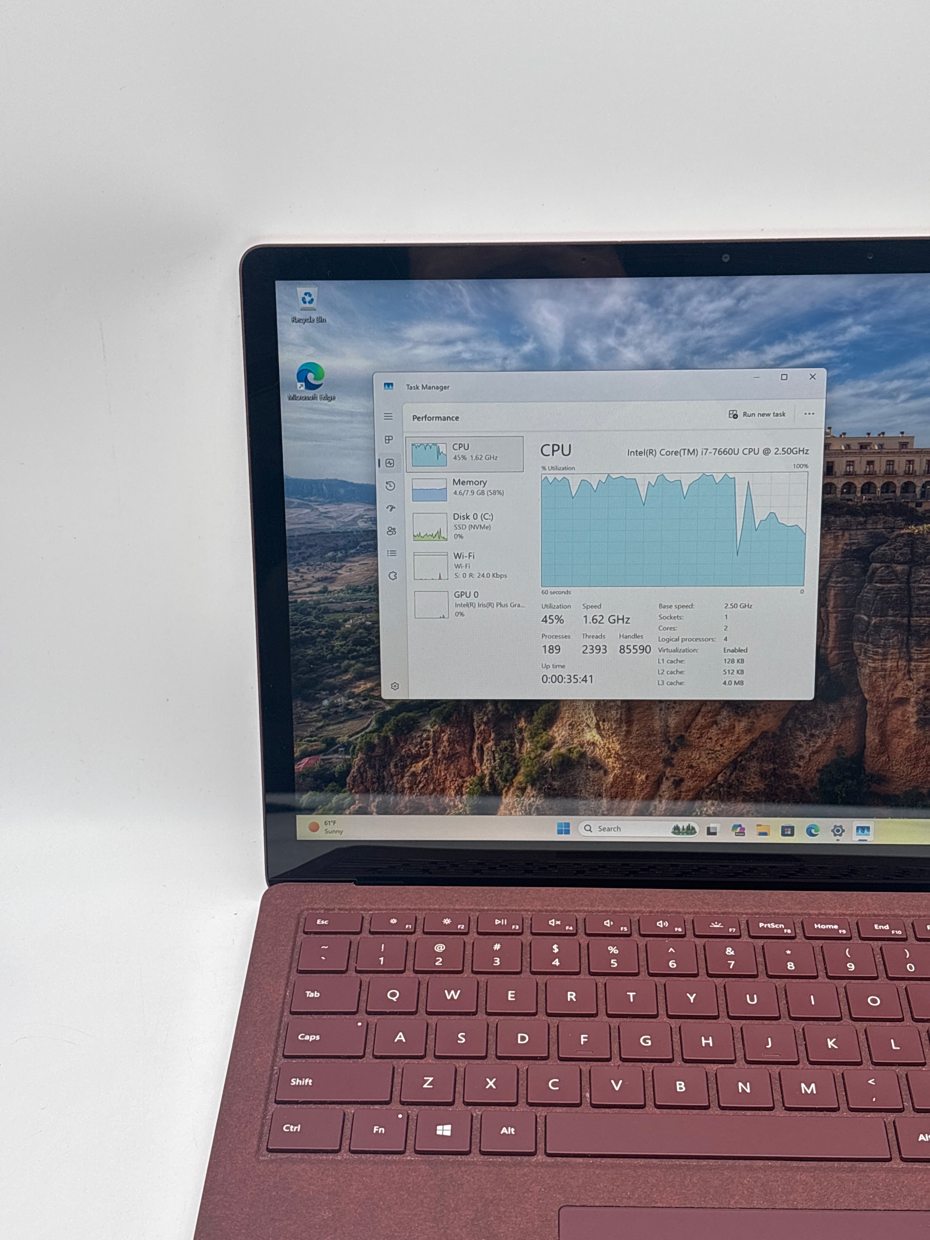 Microsoft Surface Laptop 1769 i7-7660U 8GB RAM 256GB SSD