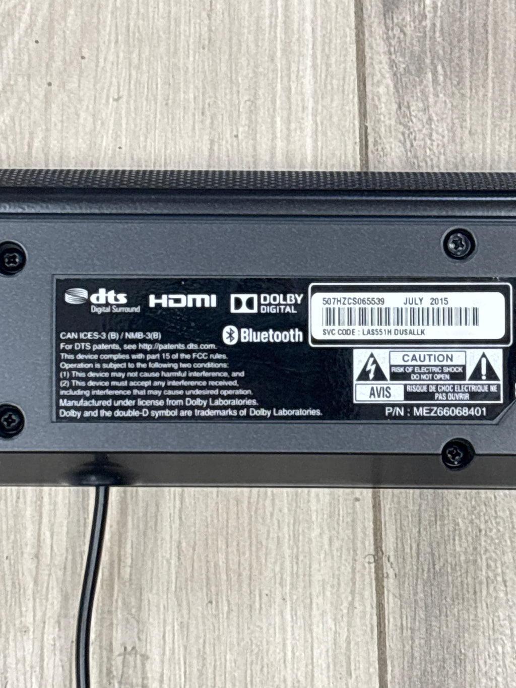 LG S55A1-D Speaker Sound Bar and Subwoofer Black Used
